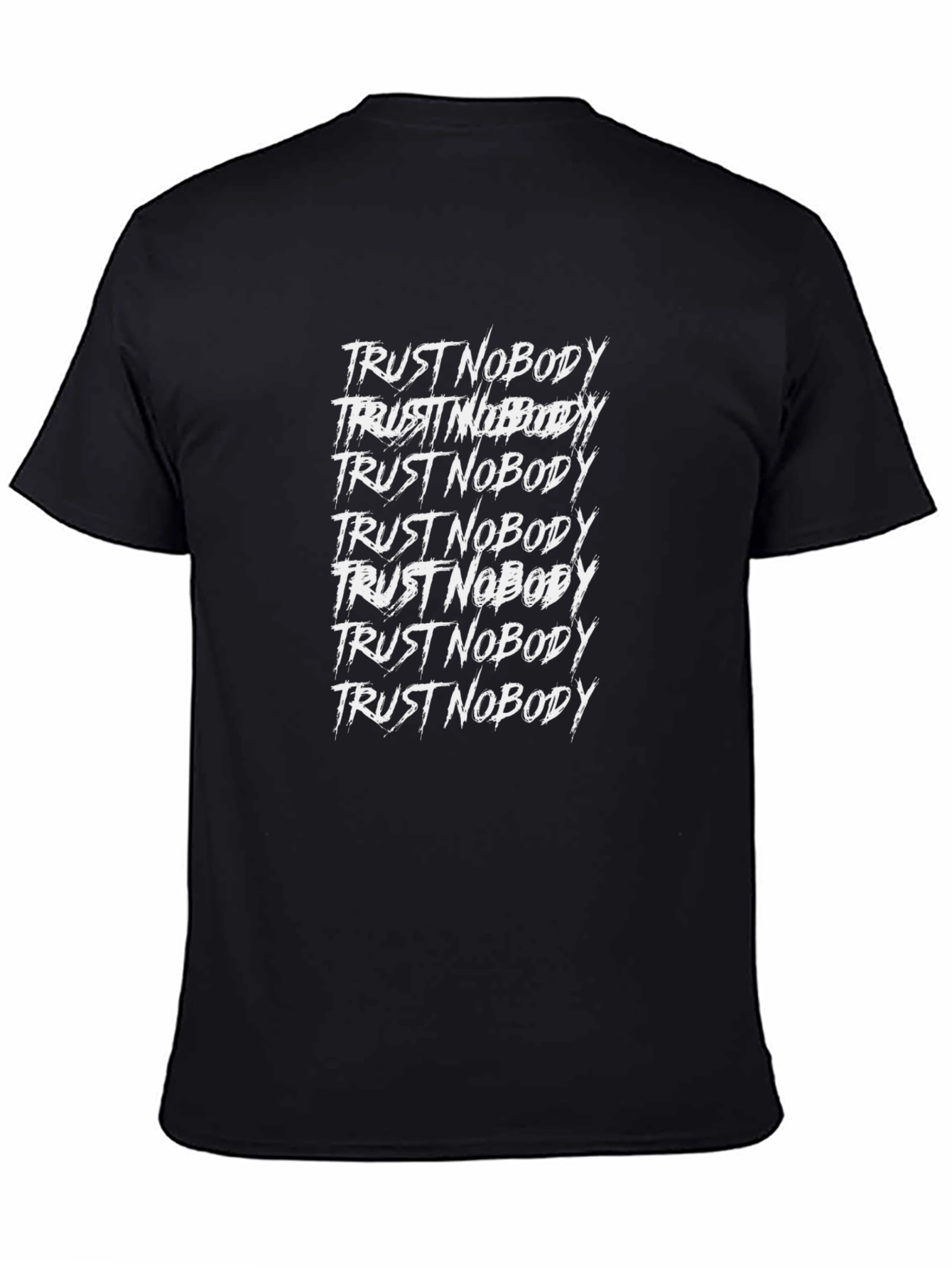 Trust Nobody Graphic Print T-Shirt - Menswear Black Tee