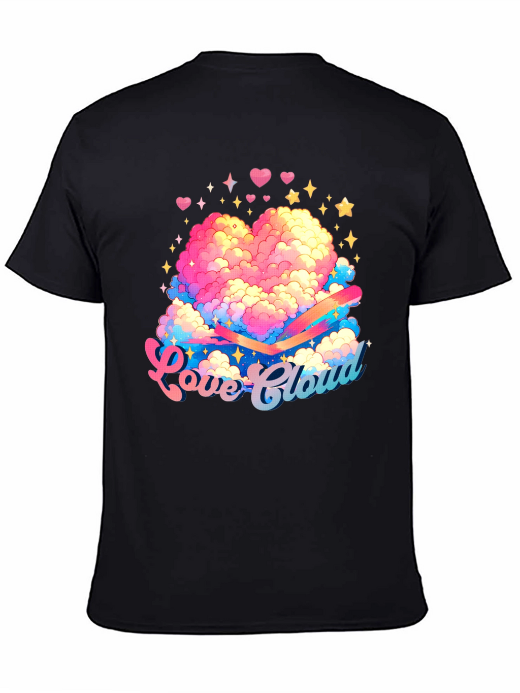 Love Cloud Graphic Tee - Black Cotton T-Shirt