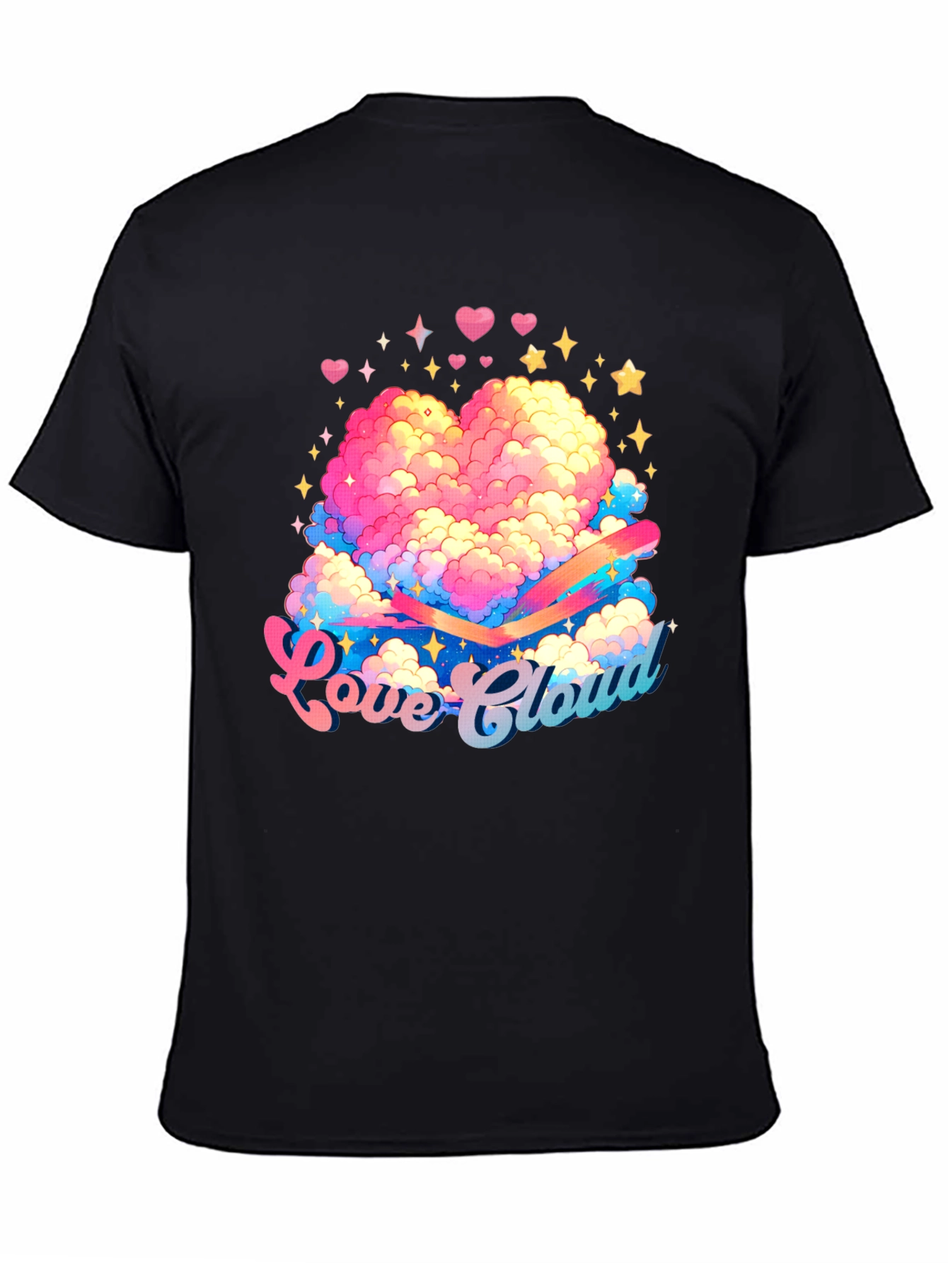 Love Cloud Graphic Tee - Black Cotton T-Shirt