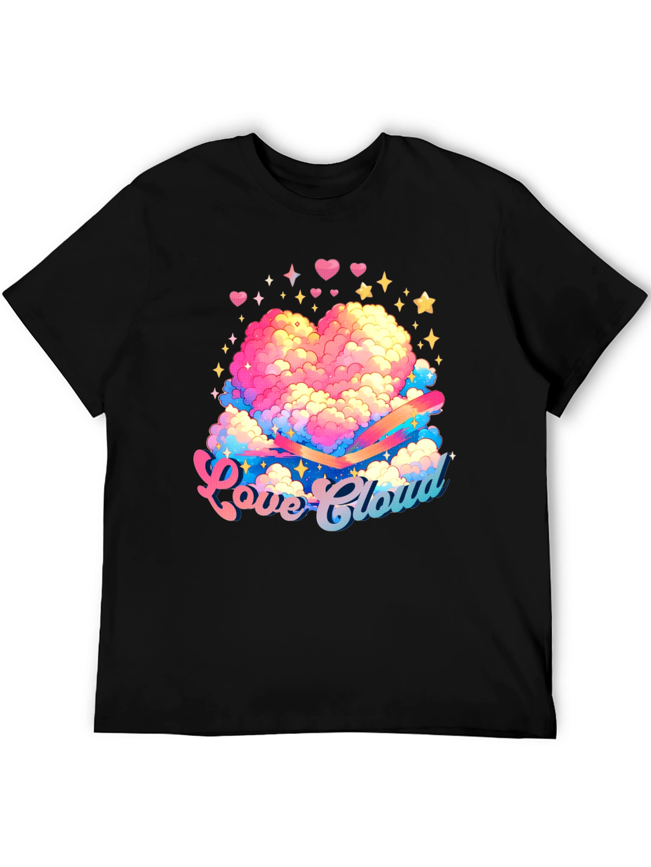 Love Cloud Graphic Tee - Black Cotton T-Shirt