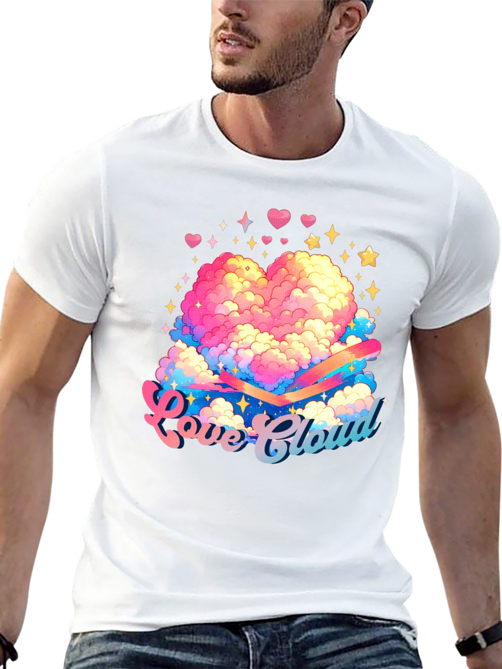 Love Cloud Graphic Tee - Black Cotton T-Shirt