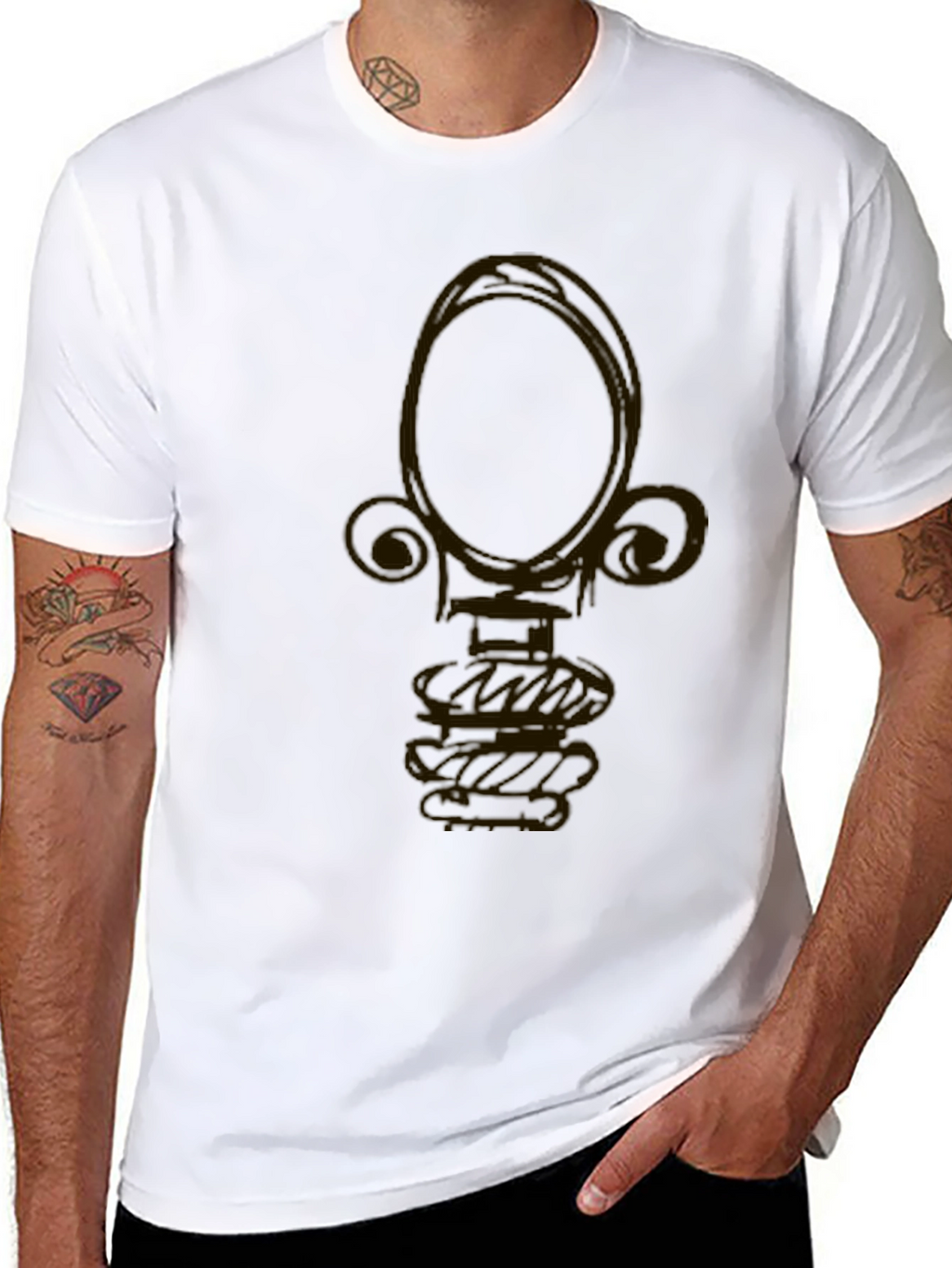 Abstract Gold Design Black T-Shirt
