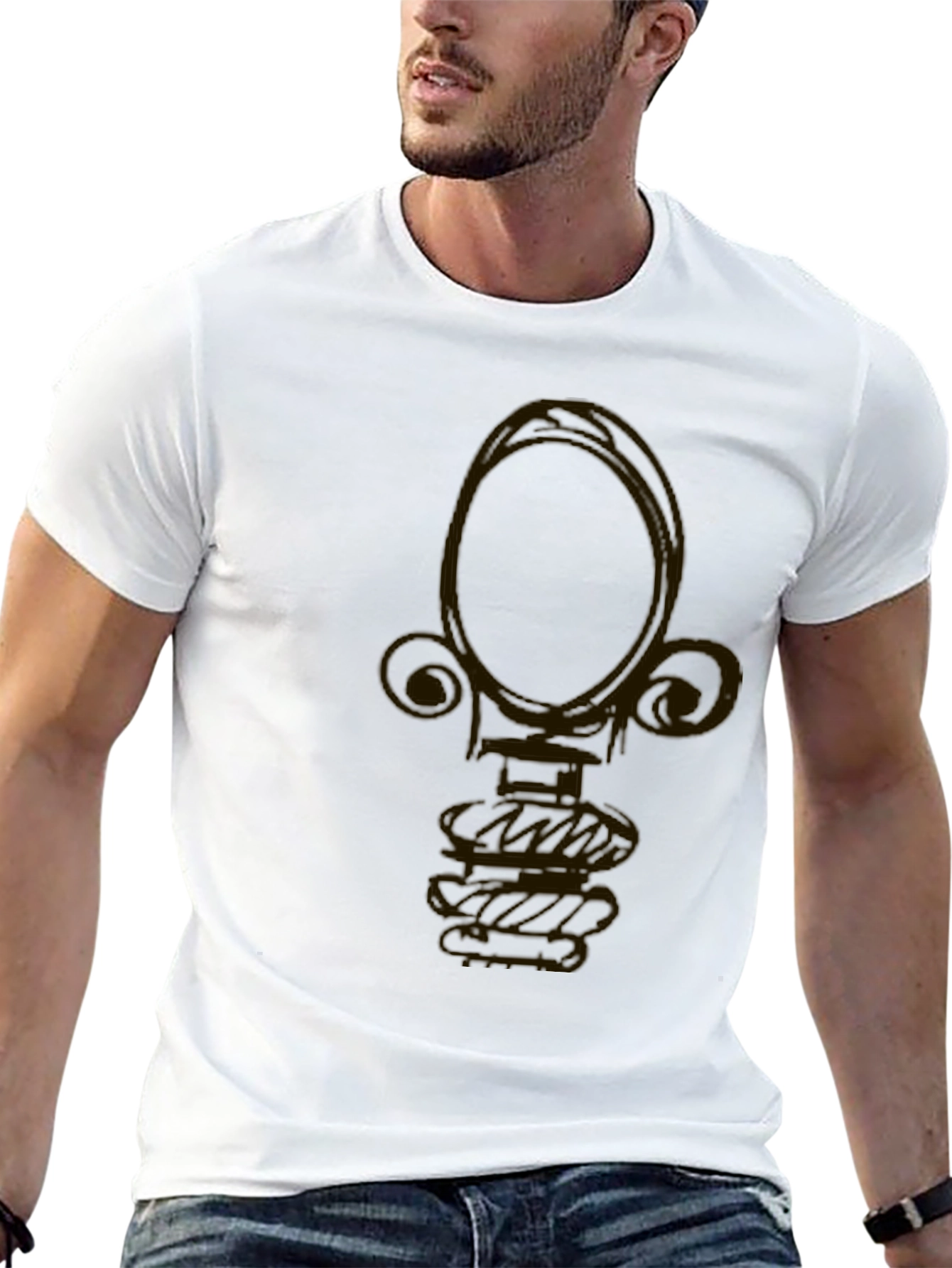 Abstract Gold Design Black T-Shirt