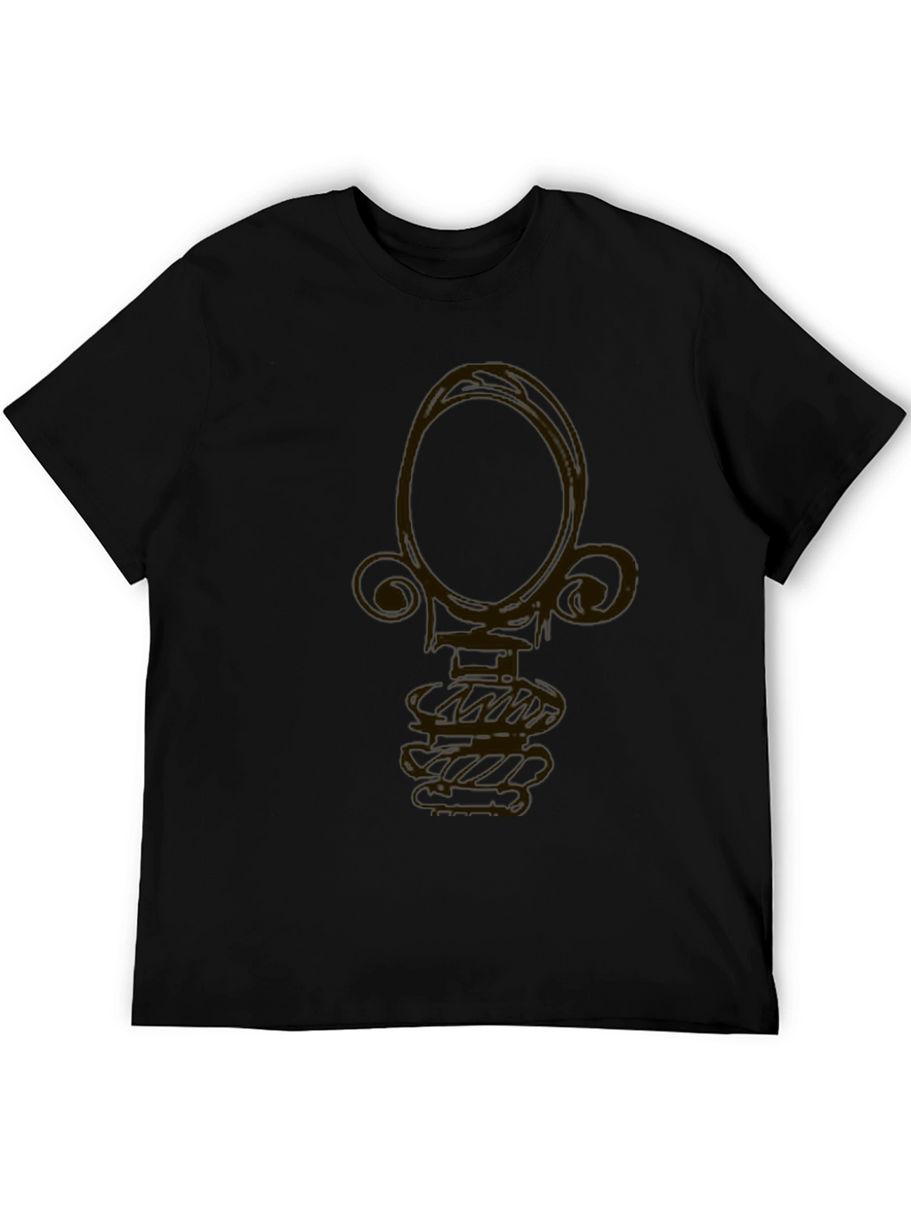 Abstract Gold Design Black T-Shirt