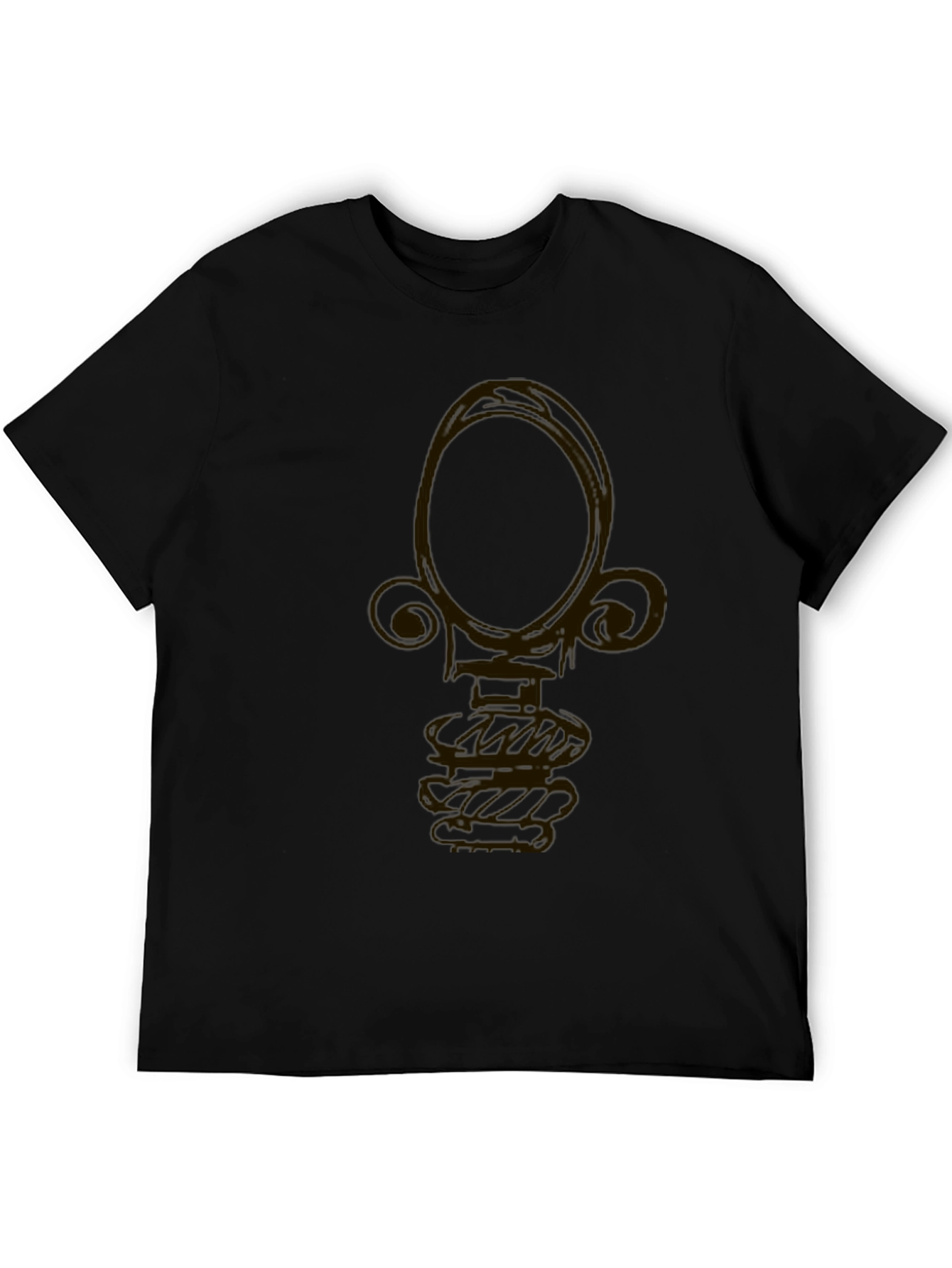 Abstract Gold Design Black T-Shirt