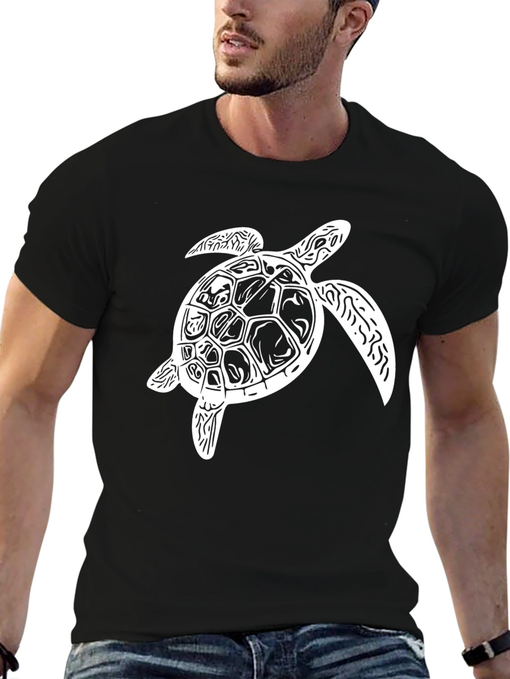 Sea Turtle Graphic Black T-Shirt