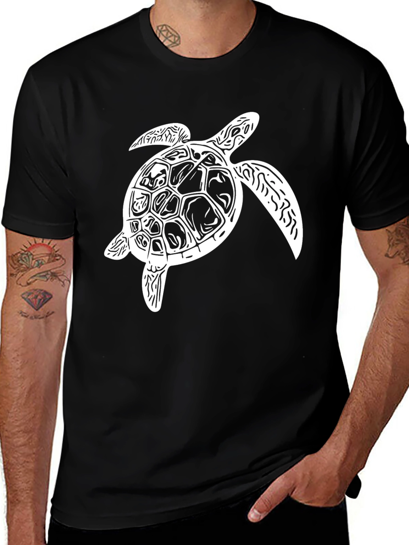 Sea Turtle Graphic Black T-Shirt