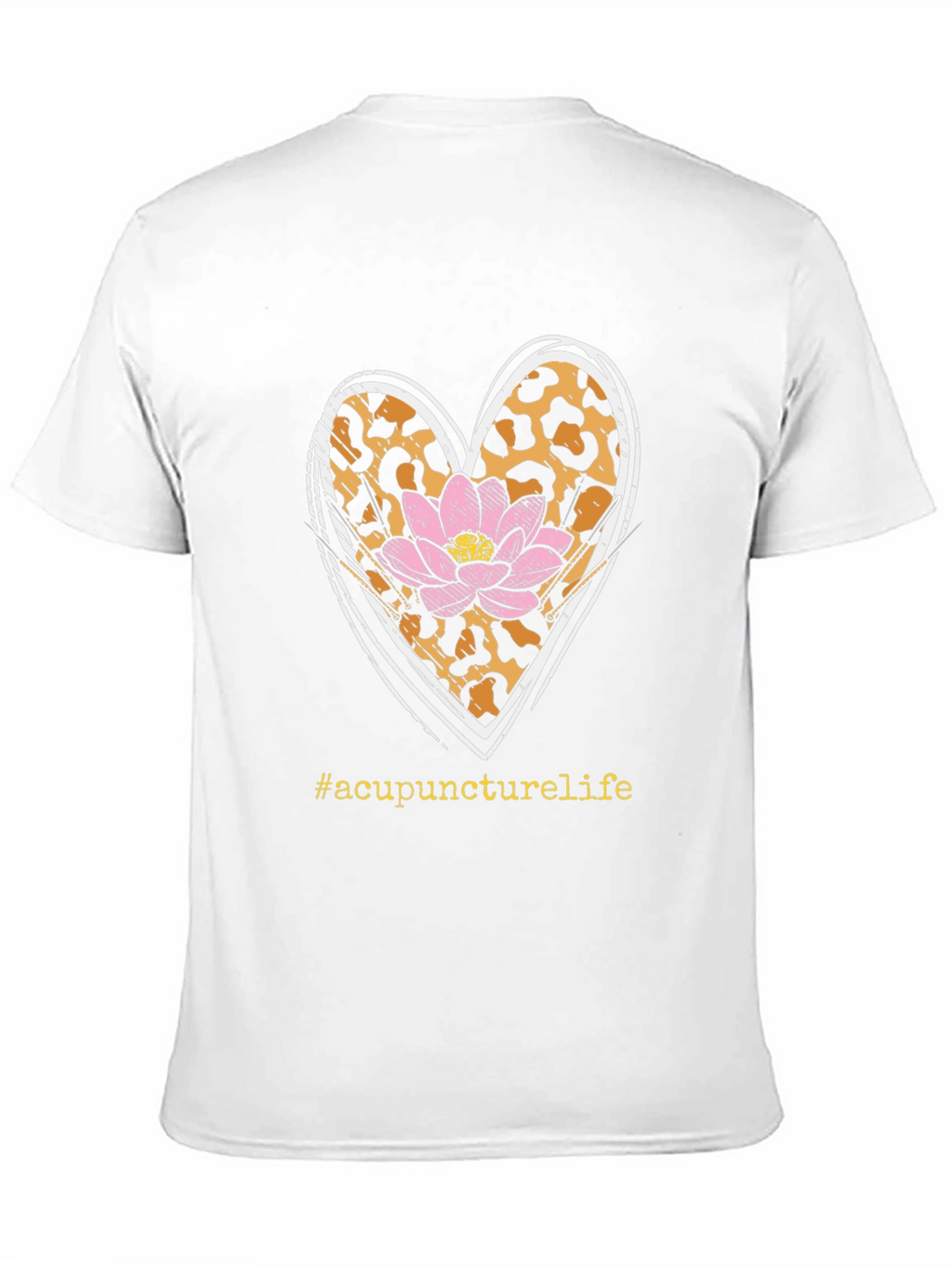 Acupuncture Life T-Shirt with Leopard Print Heart