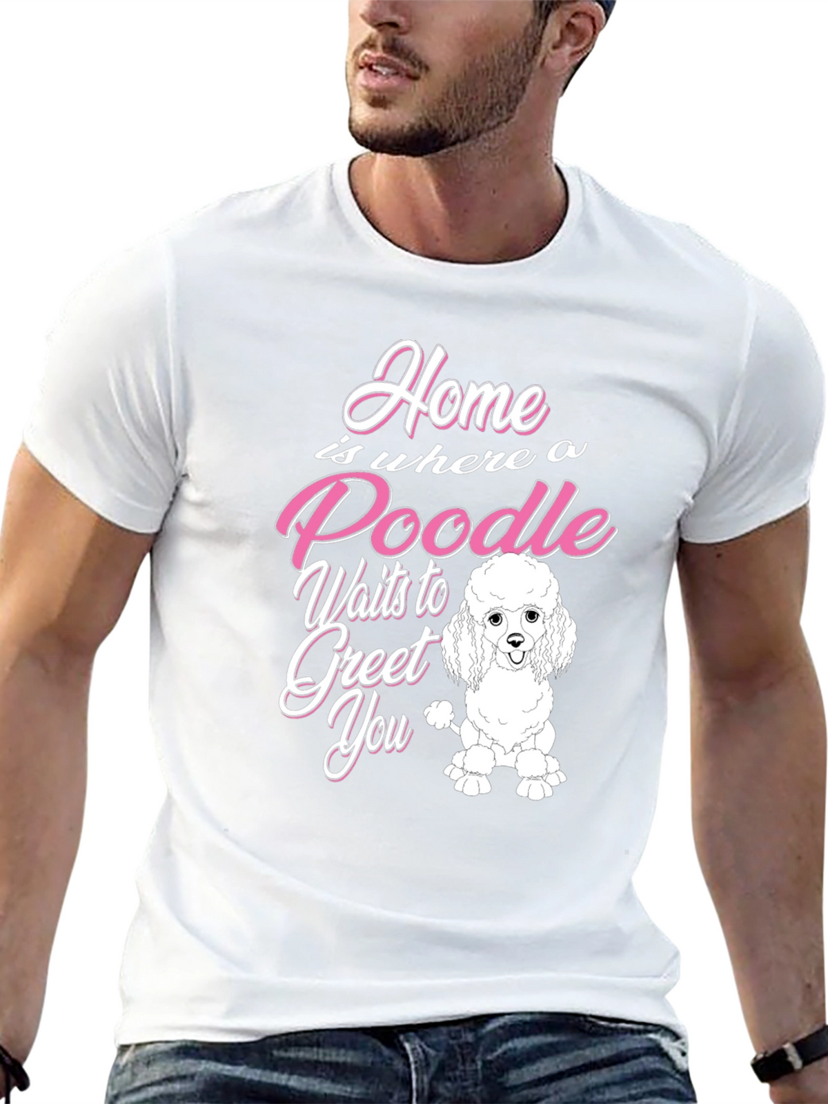 Poodle Lover T-Shirt - Home is Where a Poodle Waits