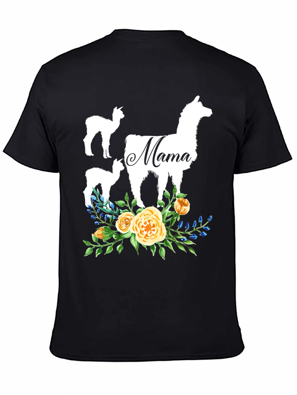 Mama Llama Floral T-Shirt Cute Alpaca Mom Tee