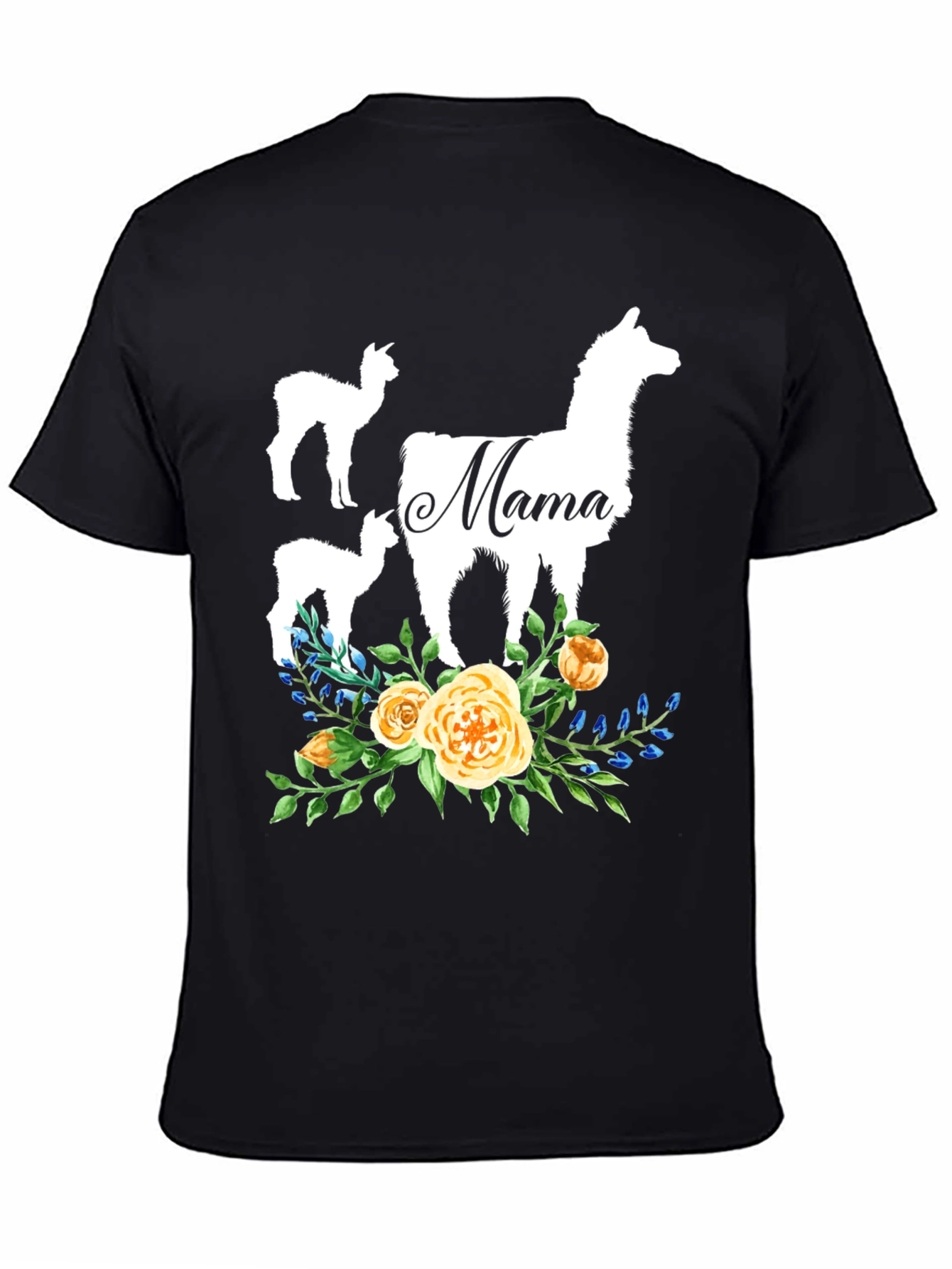 Mama Llama Floral T-Shirt Cute Alpaca Mom Tee