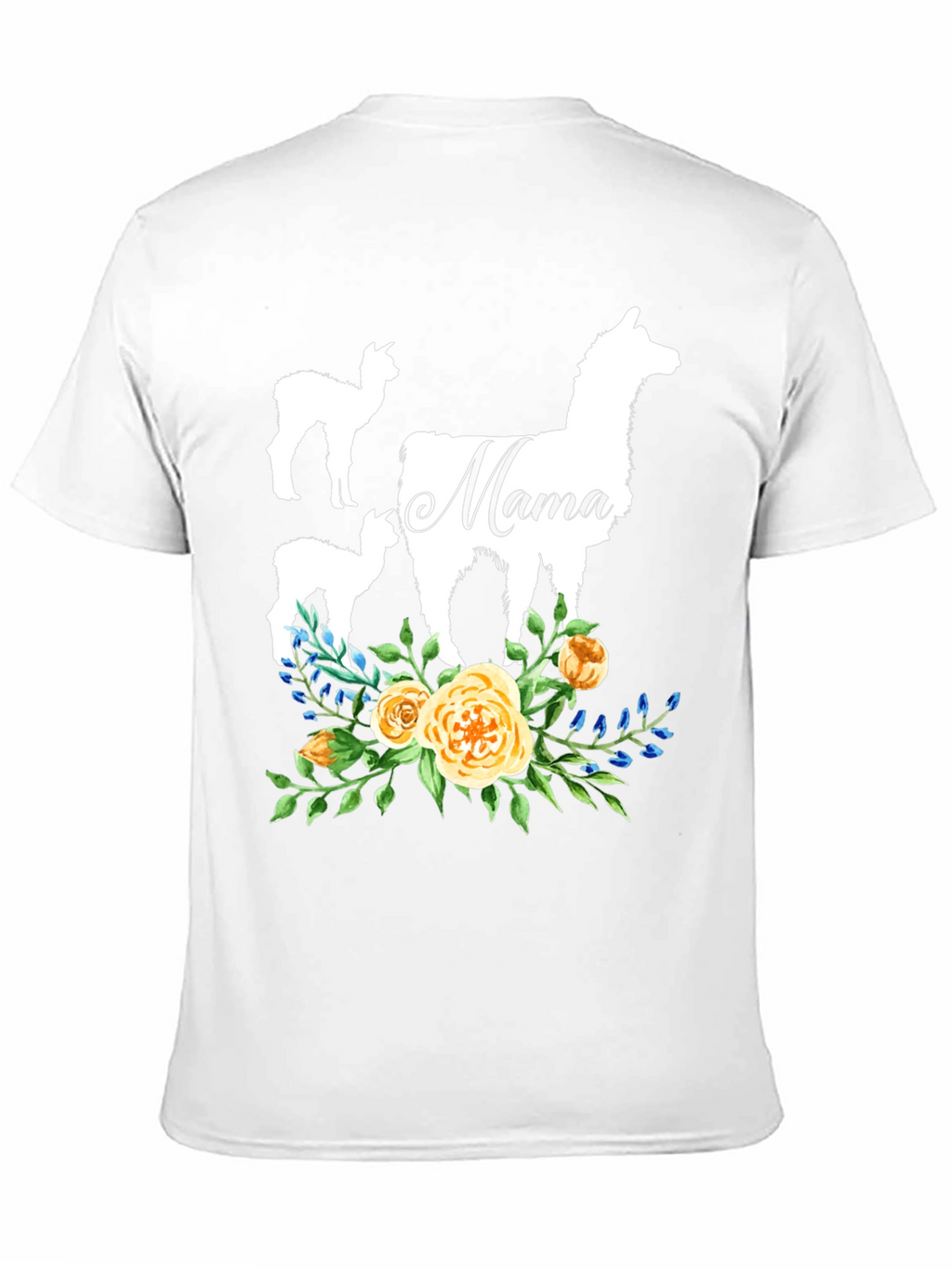 Mama Llama Floral T-Shirt Cute Alpaca Mom Tee
