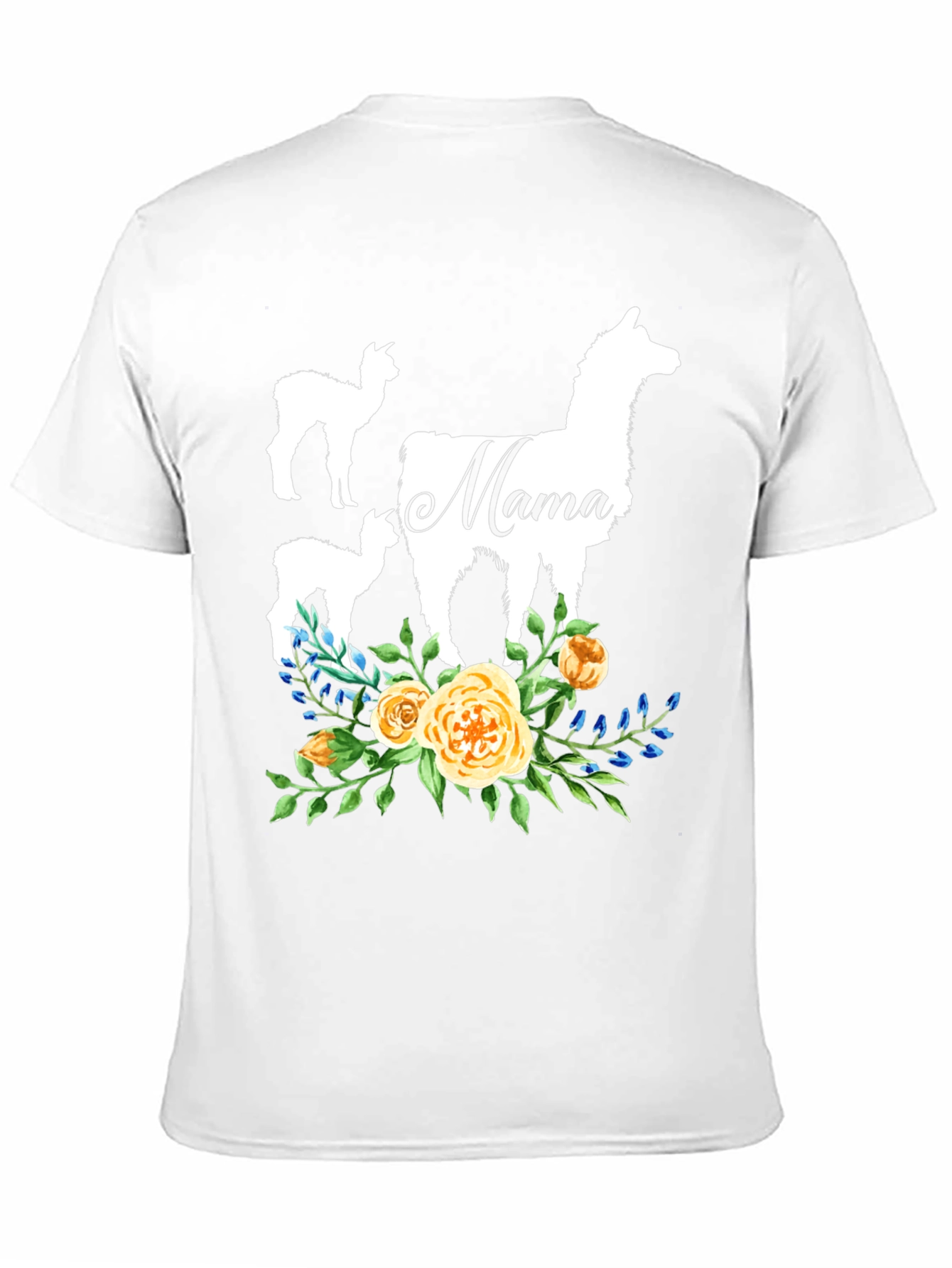 Mama Llama Floral T-Shirt Cute Alpaca Mom Tee