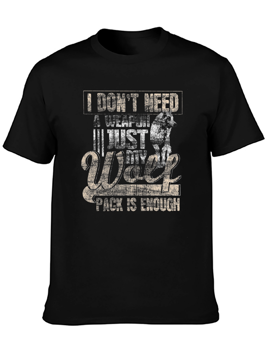 Wolf Pack Black T-Shirt - Enough Weapon