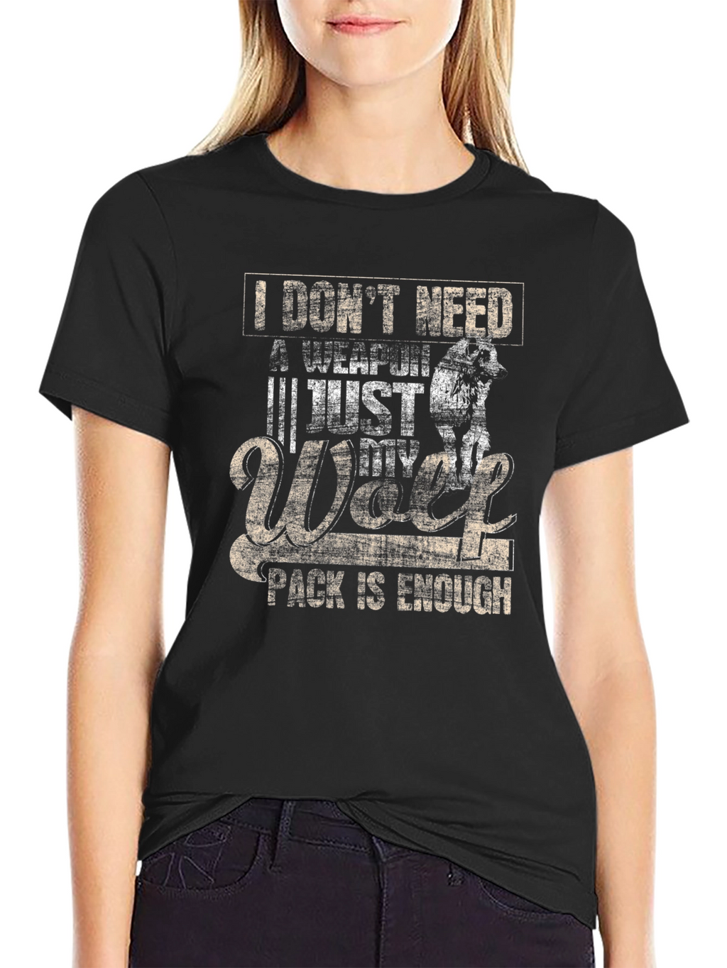 Wolf Pack Black T-Shirt - Enough Weapon