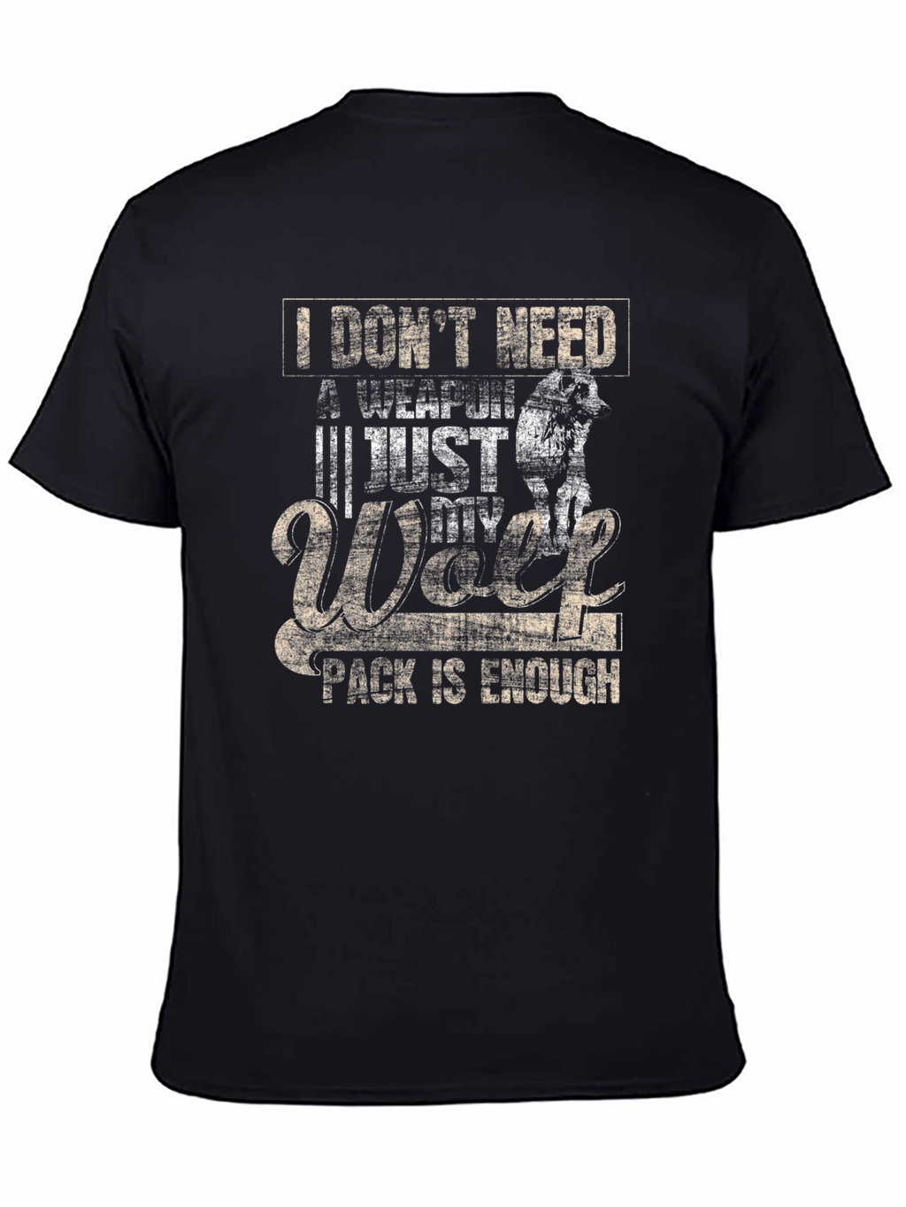 Wolf Pack Black T-Shirt - Enough Weapon