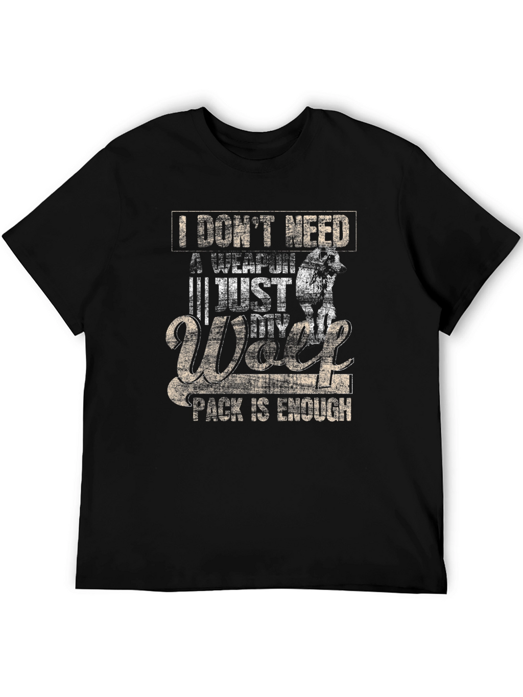 Wolf Pack Black T-Shirt - Enough Weapon