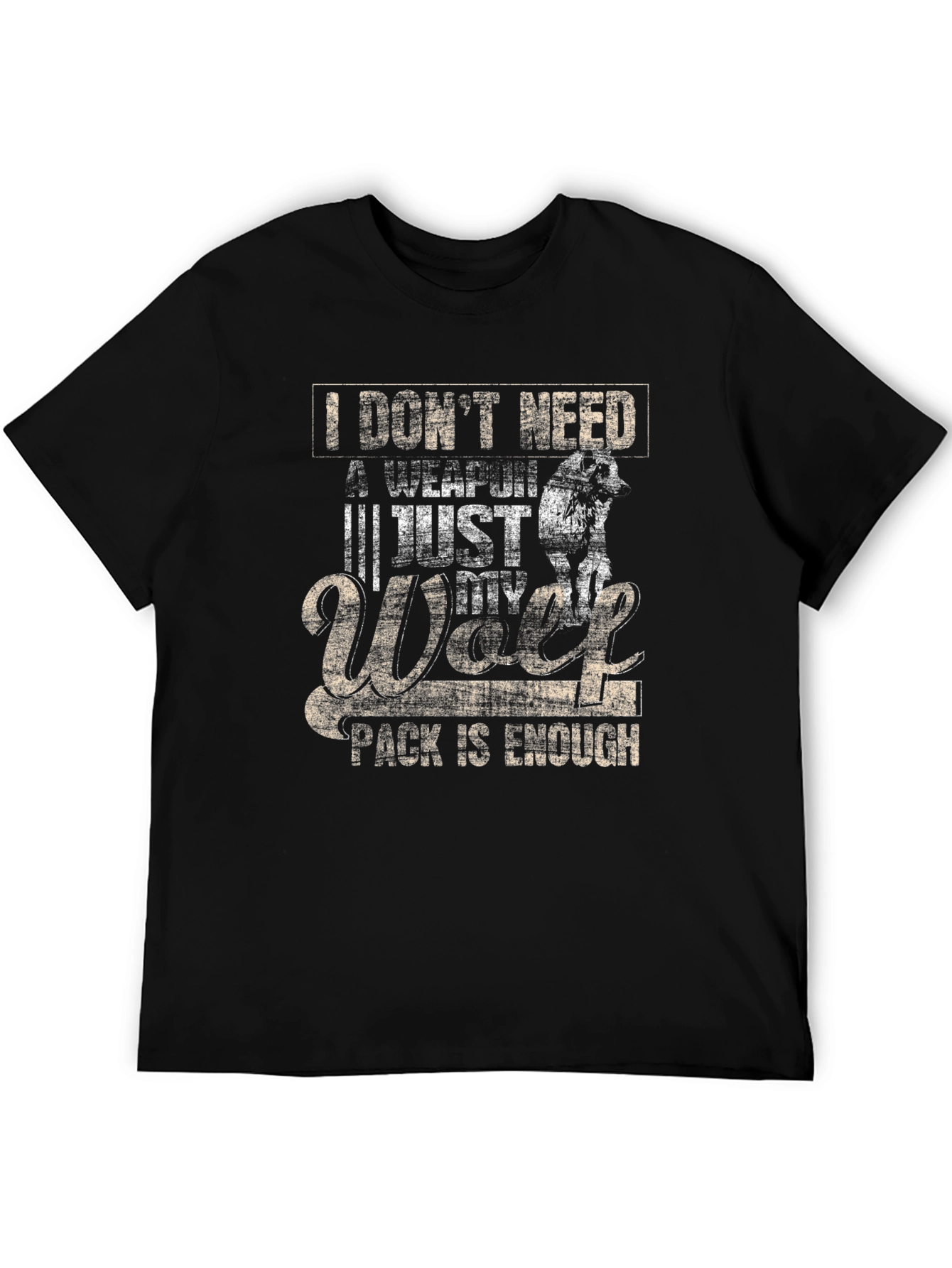 Wolf Pack Black T-Shirt - Enough Weapon