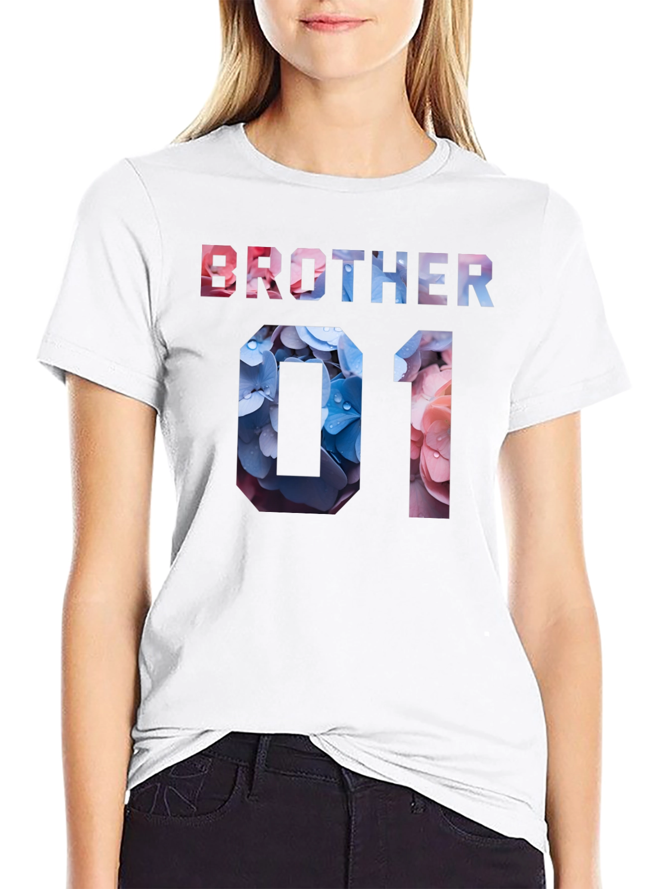 Brother 01 Floral T-Shirt - Trendy Family Matching Tee