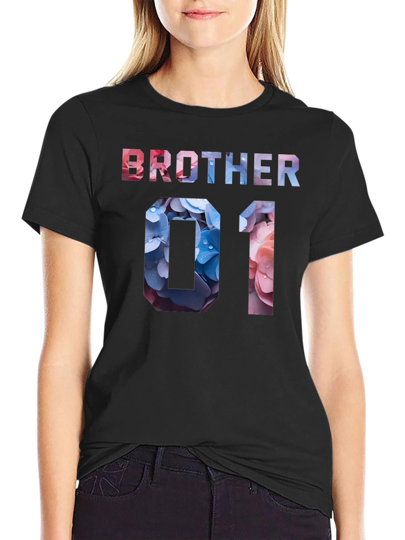 Brother 01 Floral T-Shirt - Trendy Family Matching Tee