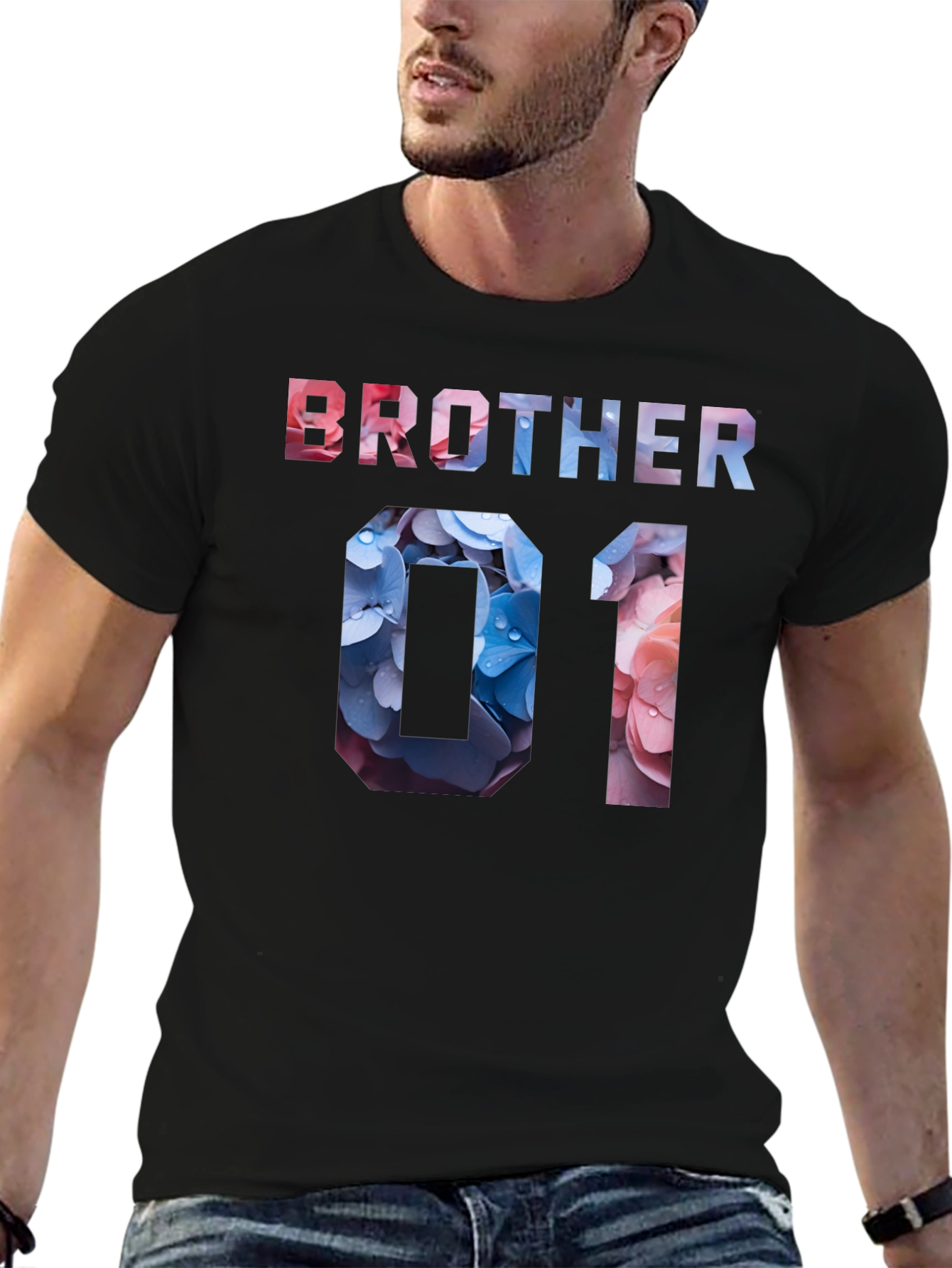 Brother 01 Floral T-Shirt - Trendy Family Matching Tee