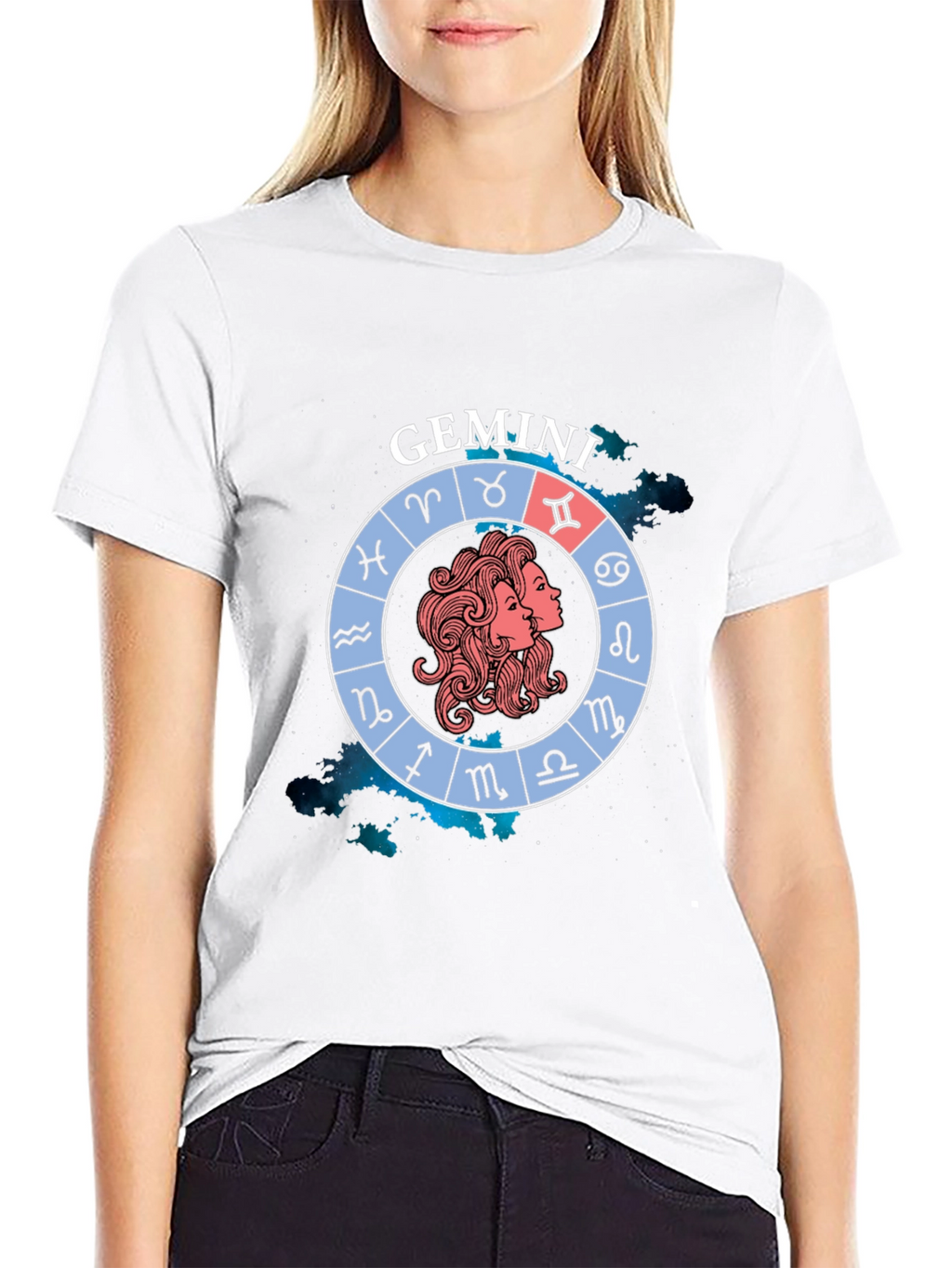 Gemini Zodiac Sign T-Shirt - Black Graphic Tee
