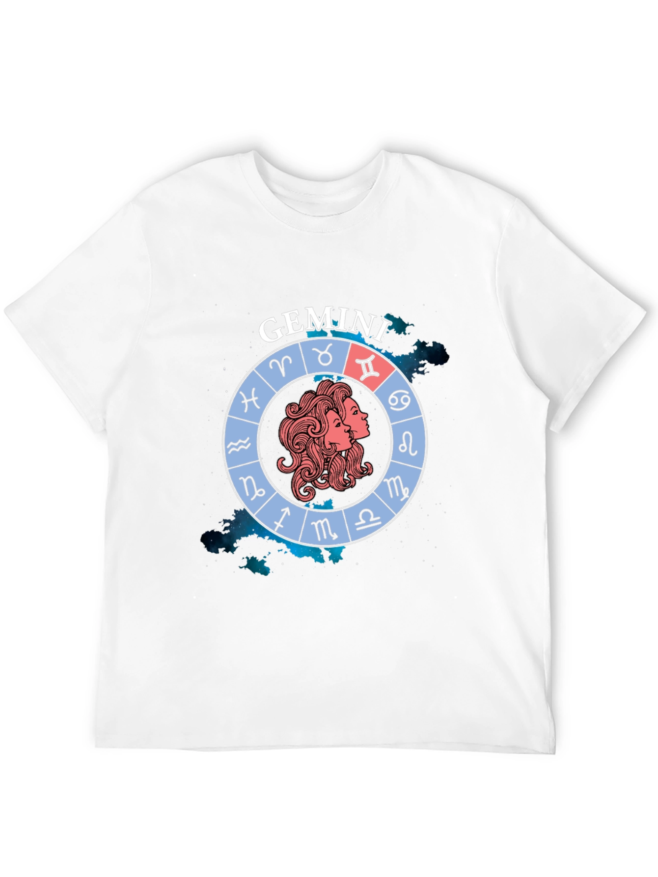 Gemini Zodiac Sign T-Shirt - Black Graphic Tee