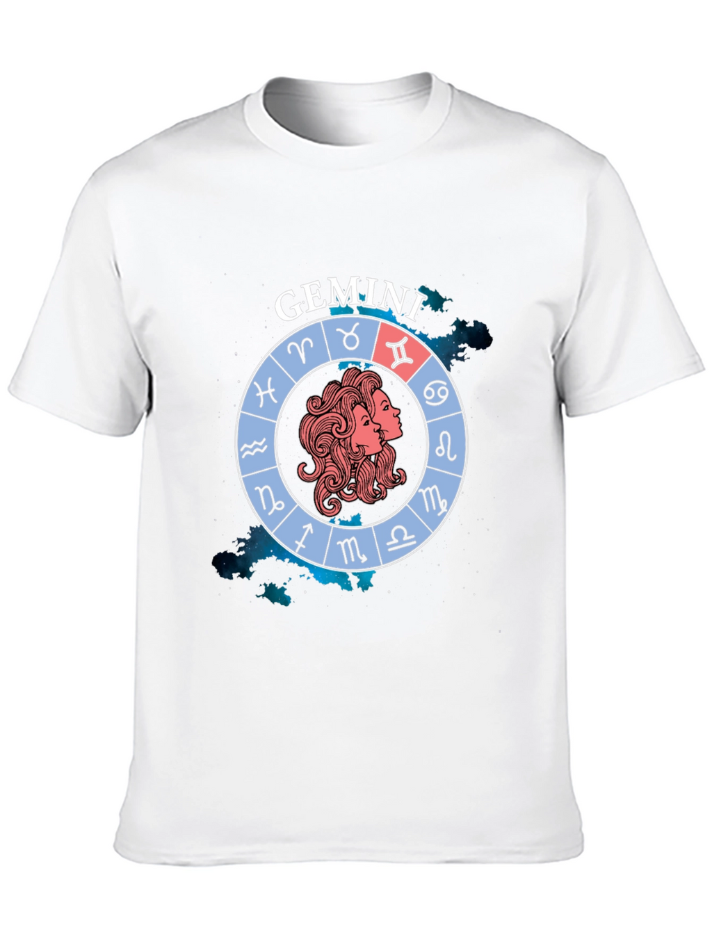 Gemini Zodiac Sign T-Shirt - Black Graphic Tee
