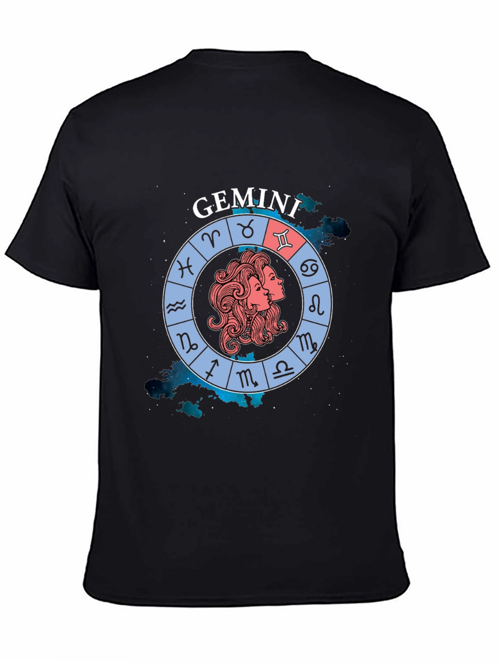 Gemini Zodiac Sign T-Shirt - Black Graphic Tee