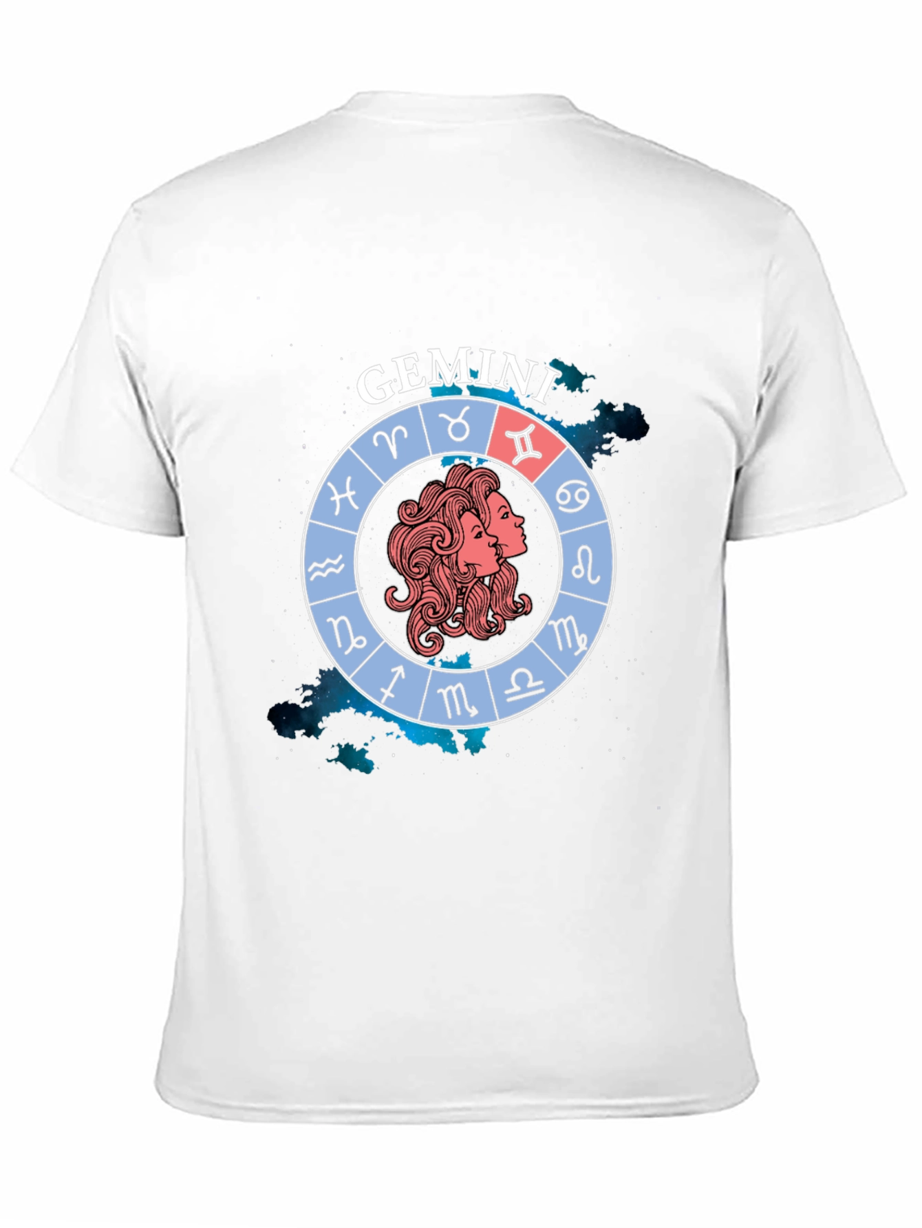 Gemini Zodiac Sign T-Shirt - Black Graphic Tee