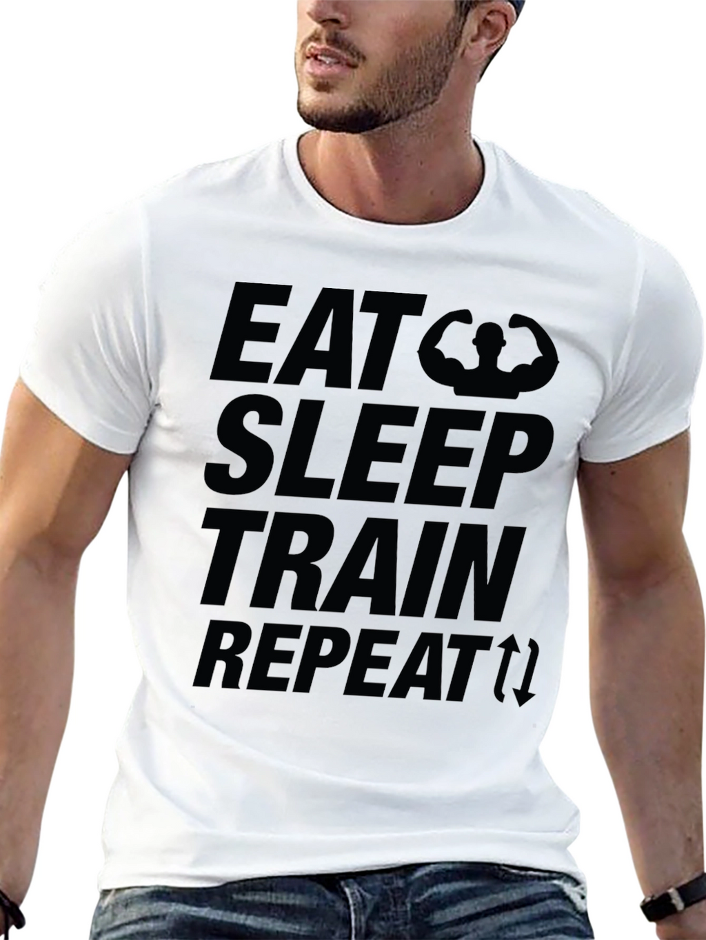 Eat Sleep Train Repeat Graphic T-Shirt