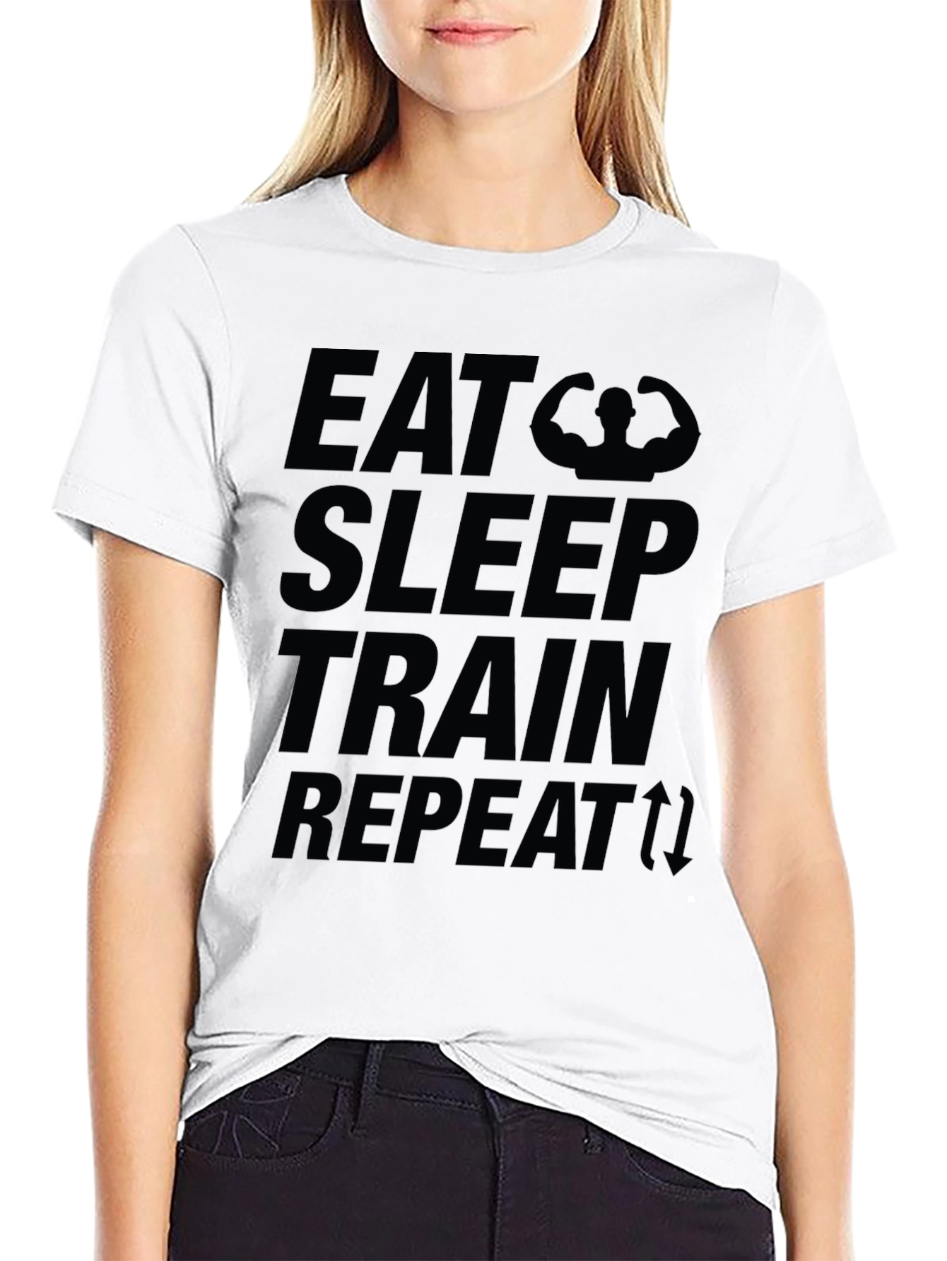 Eat Sleep Train Repeat Graphic T-Shirt
