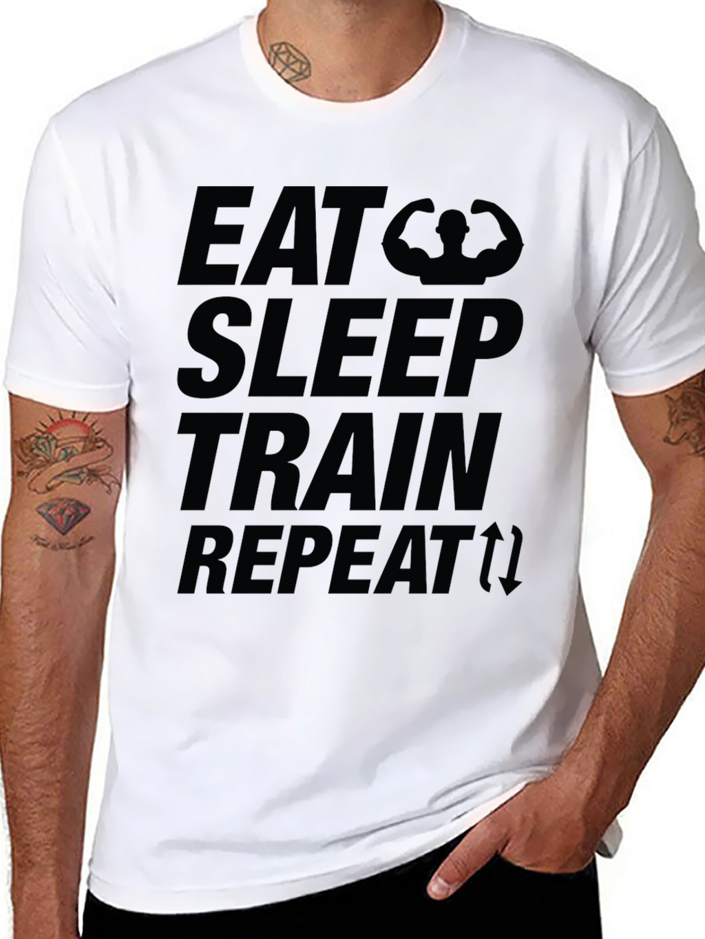 Eat Sleep Train Repeat Graphic T-Shirt