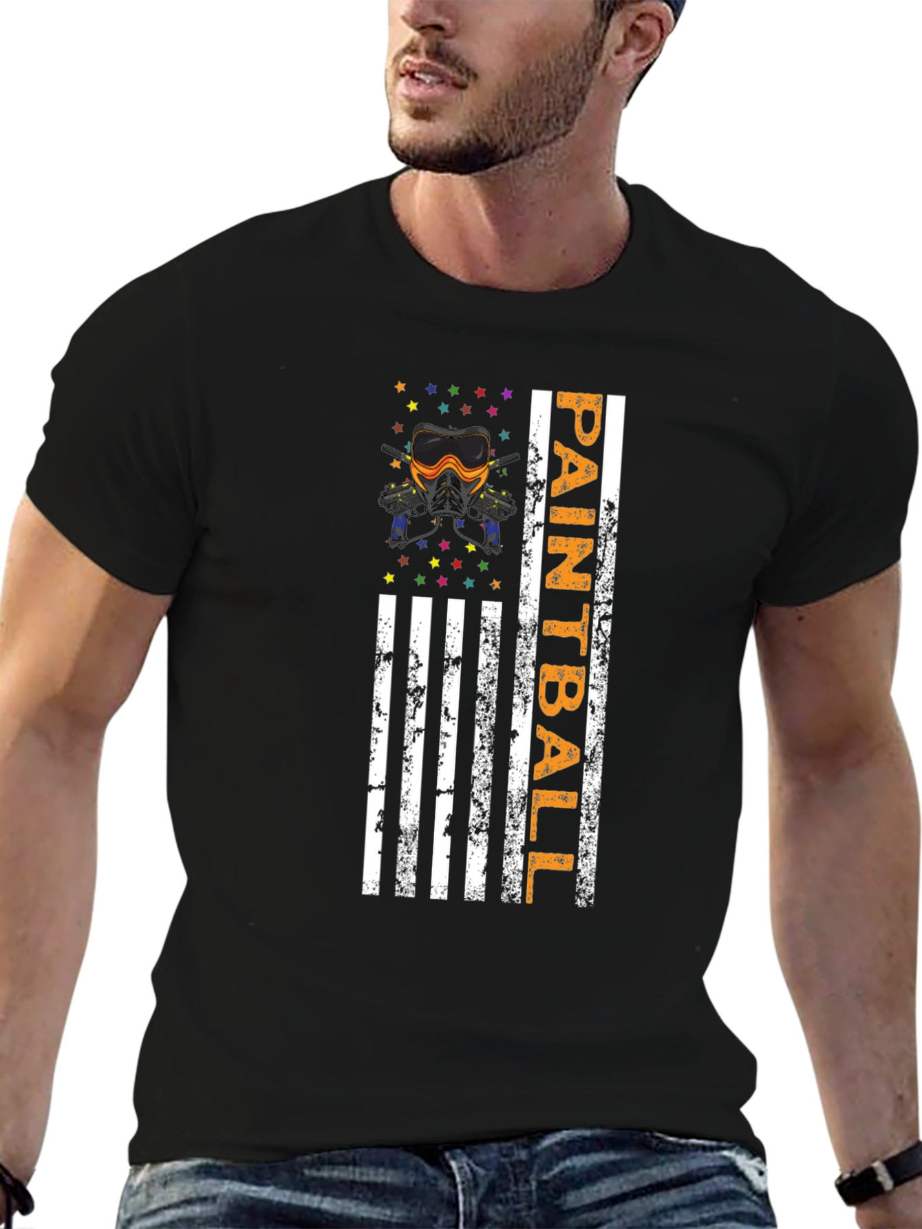 Paintball American Flag Graphic T-Shirt