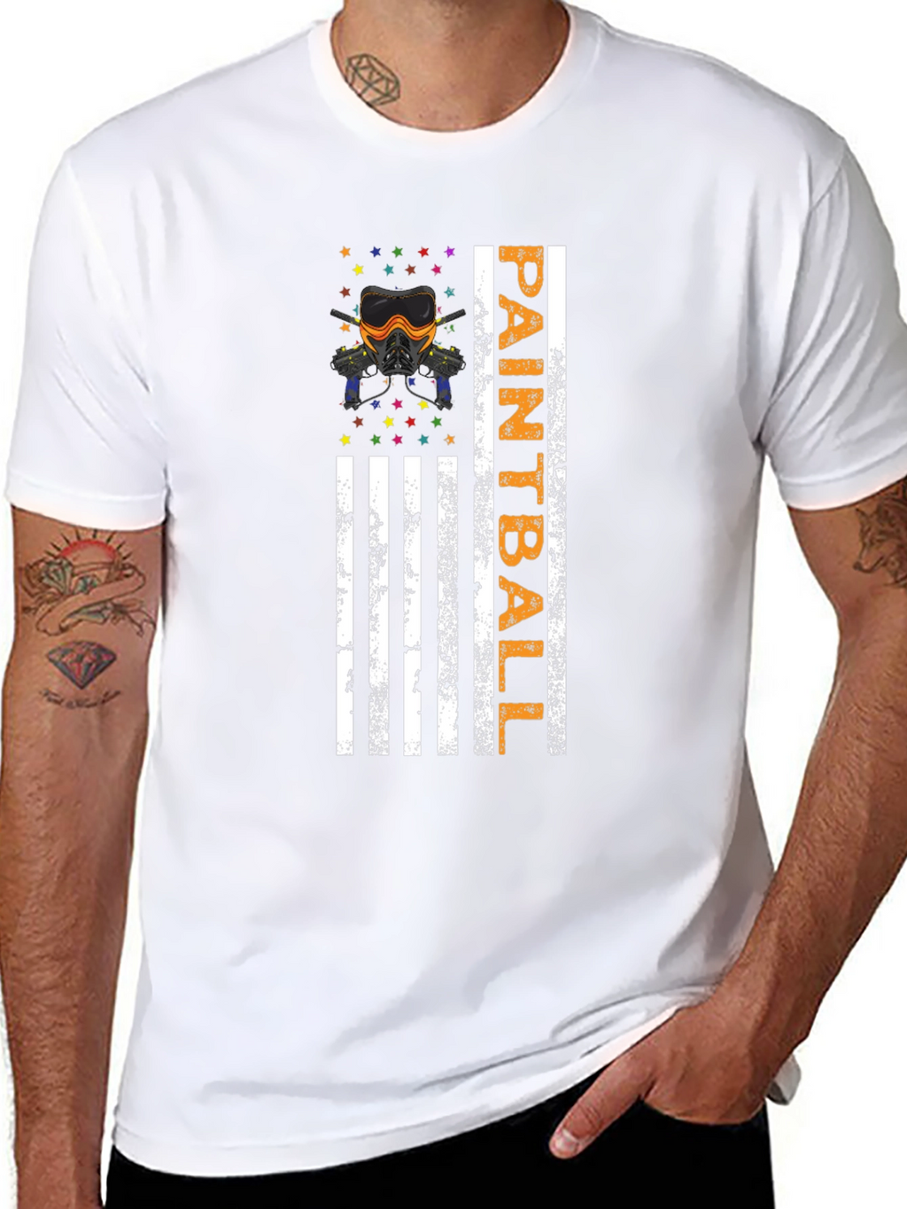 Paintball American Flag Graphic T-Shirt