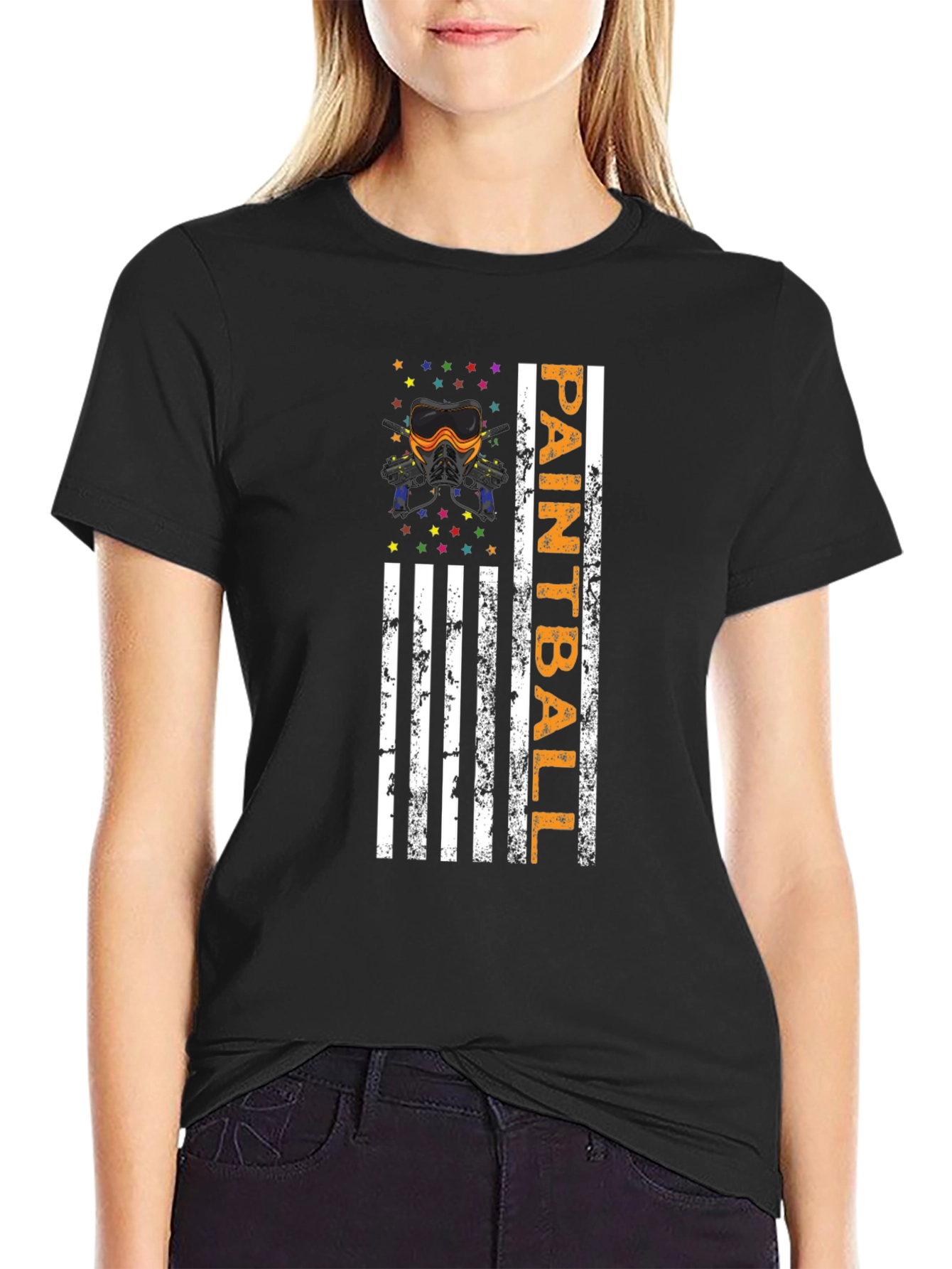 Paintball American Flag Graphic T-Shirt