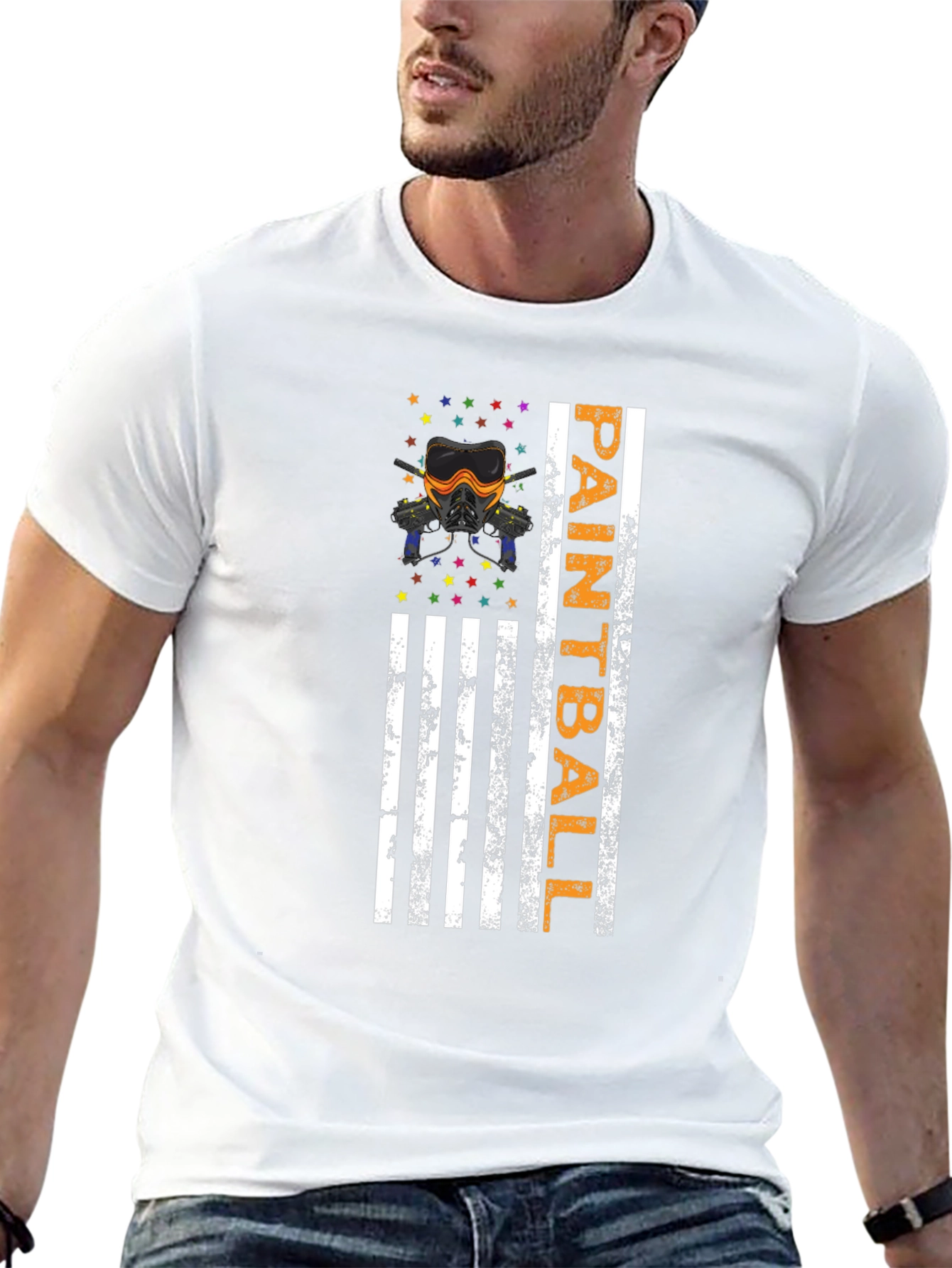 Paintball American Flag Graphic T-Shirt