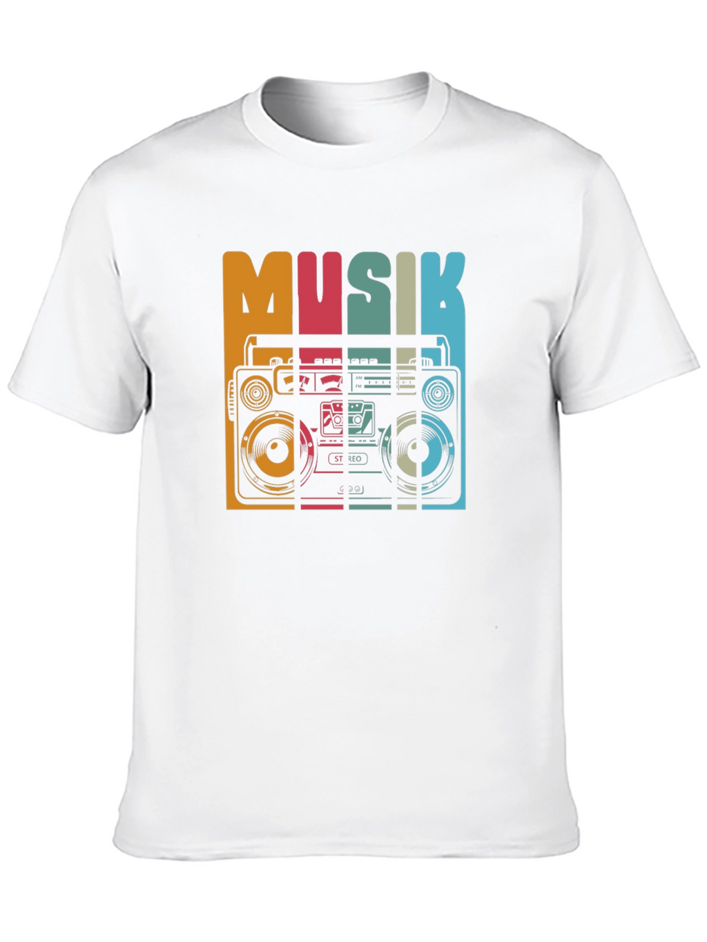 Retro Musik Boombox Graphic Tee