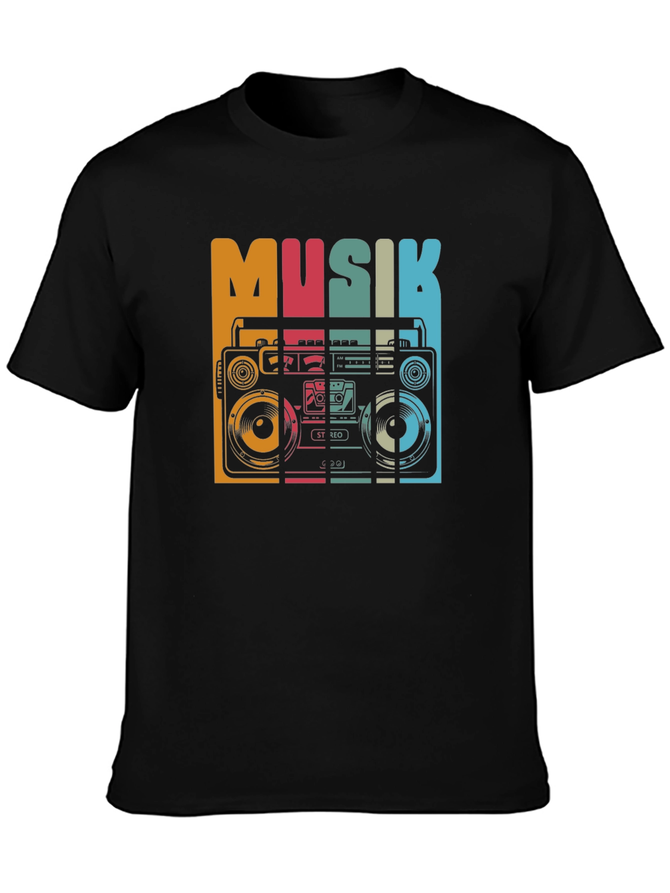 Retro Musik Boombox Graphic Tee