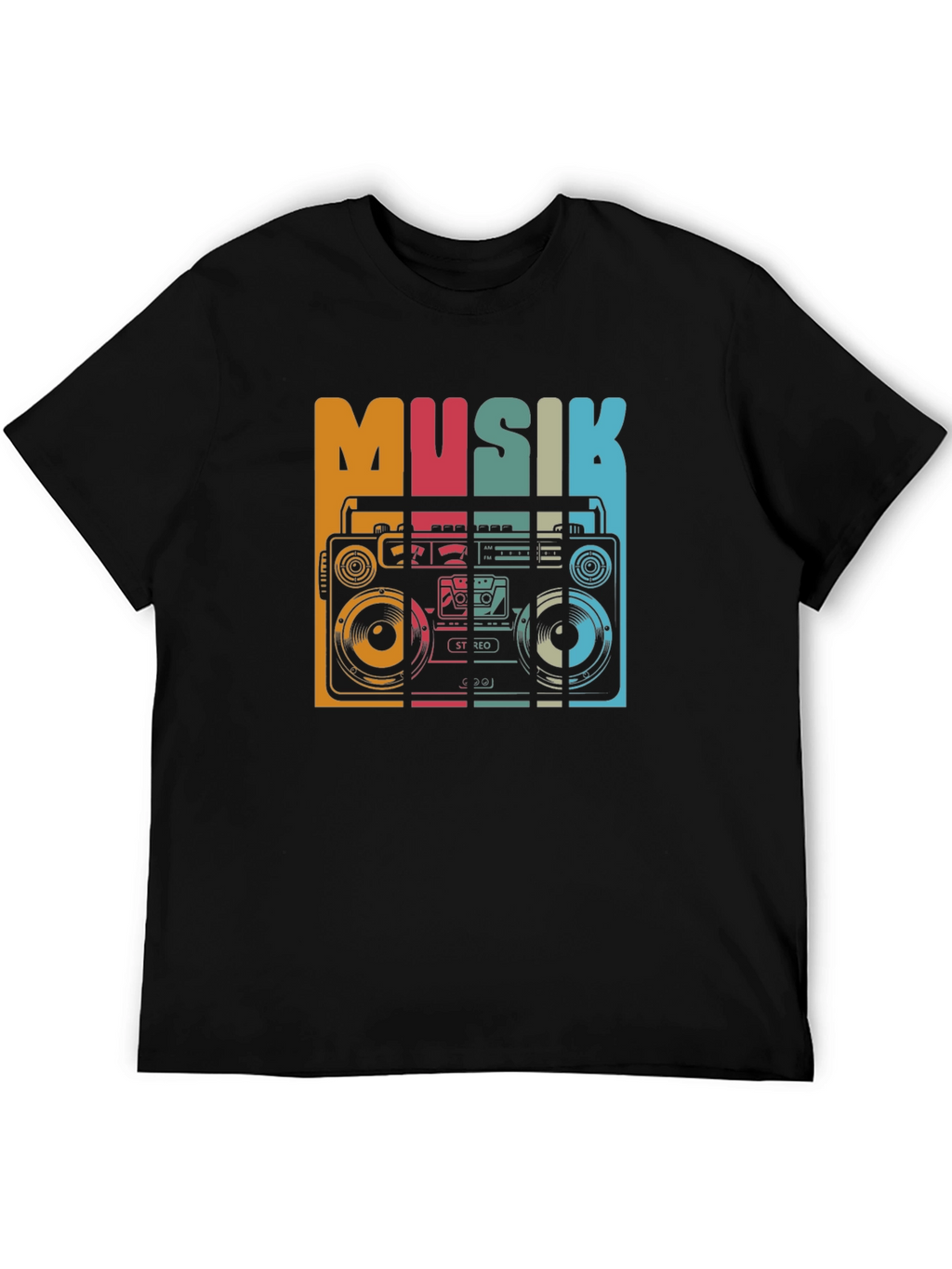 Retro Musik Boombox Graphic Tee