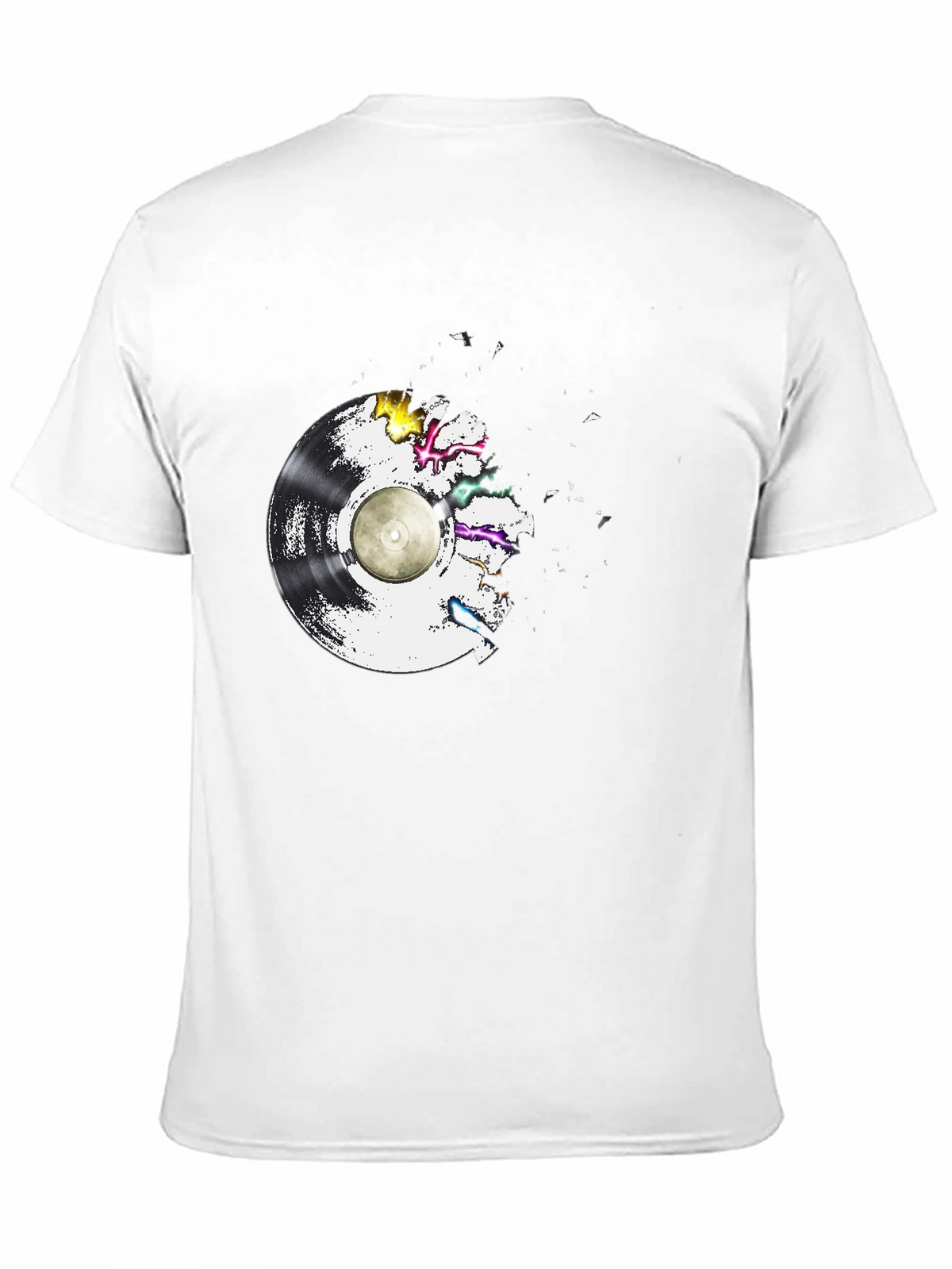 Vinyl Record Explosion T-Shirt - Classic Black Tee