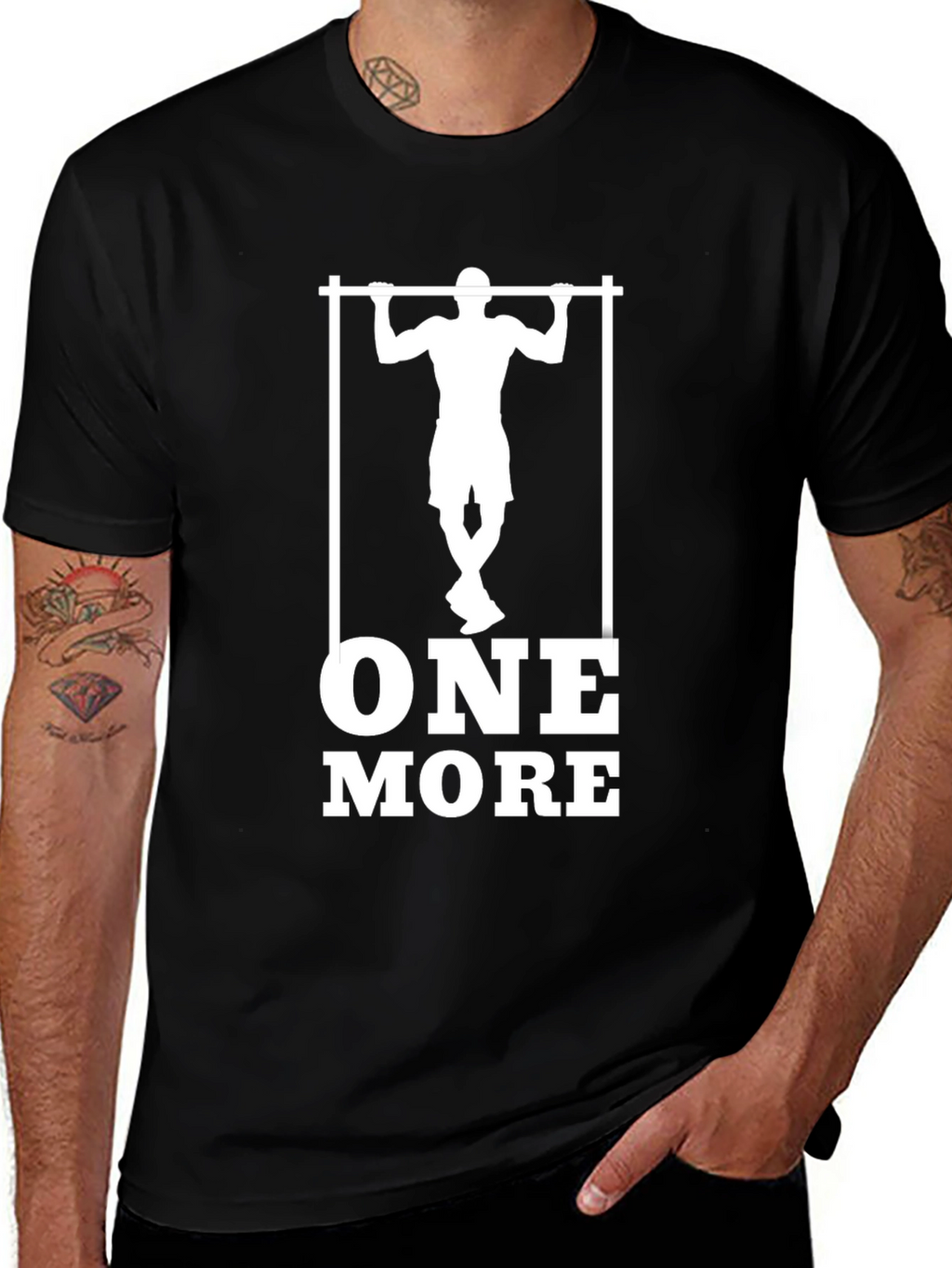 One More Pull-Up Graphic Tee - Black