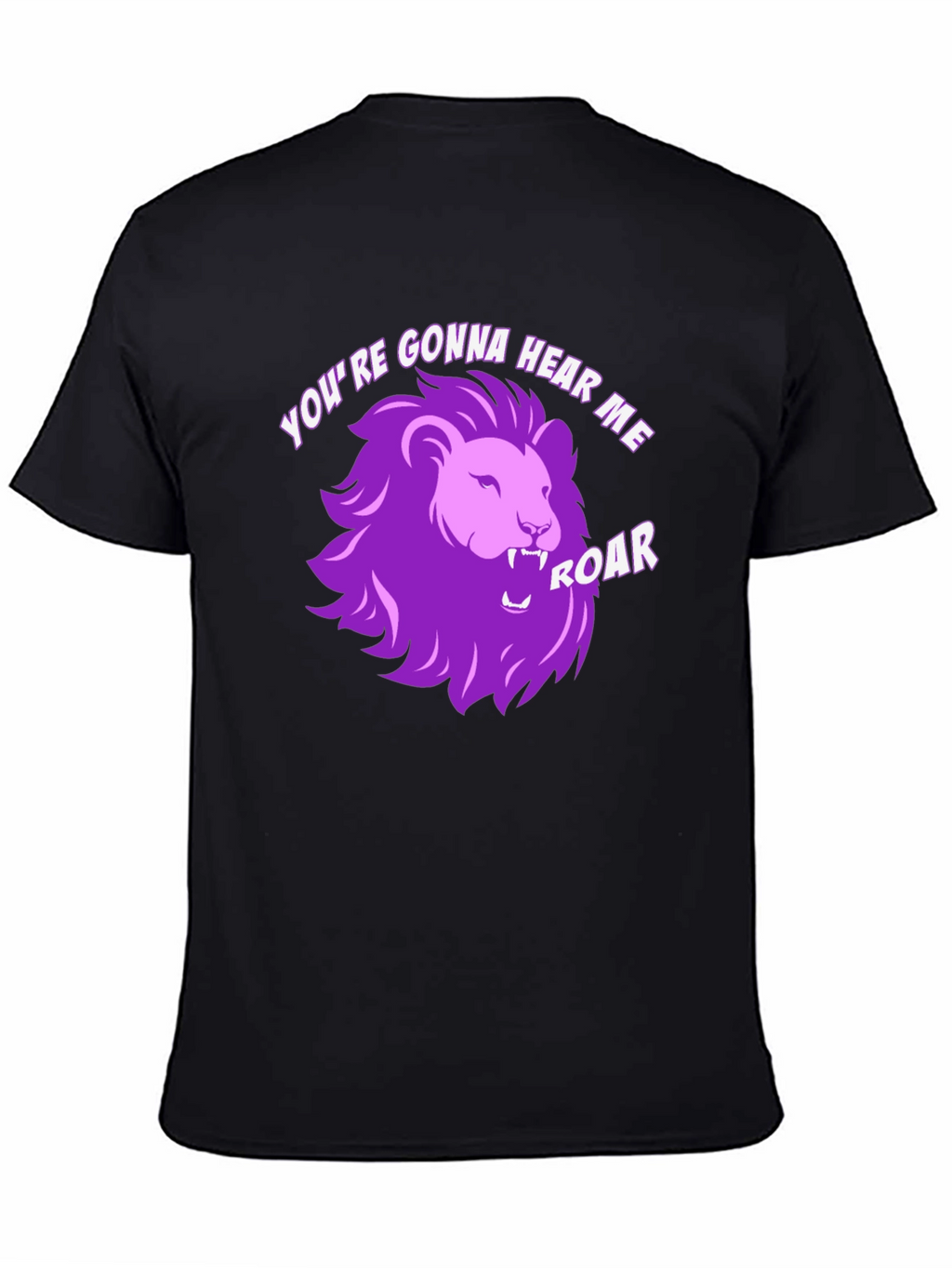 Hear Me Roar Lion Graphic Tee - Black Cotton
