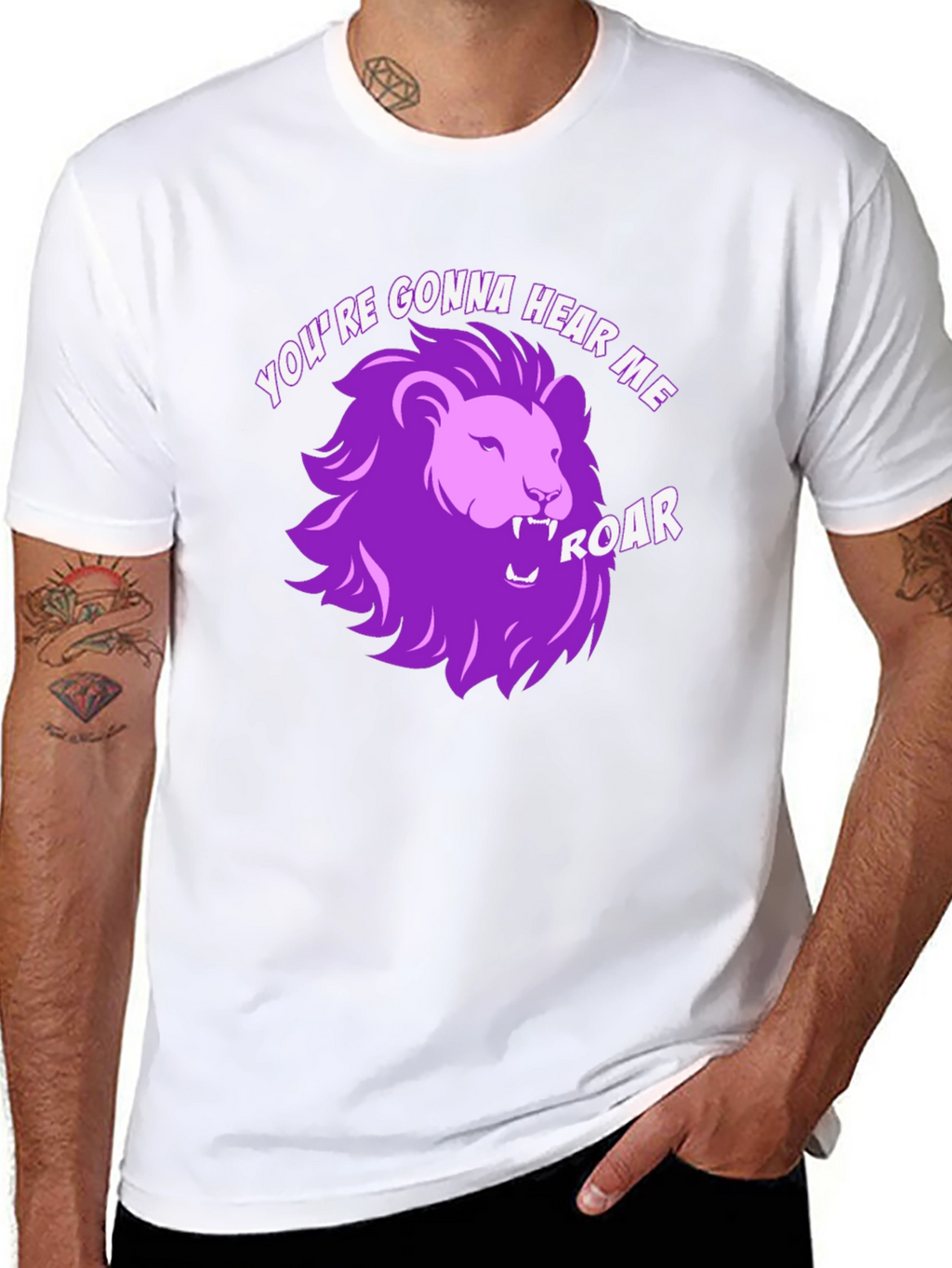 Hear Me Roar Lion Graphic Tee - Black Cotton