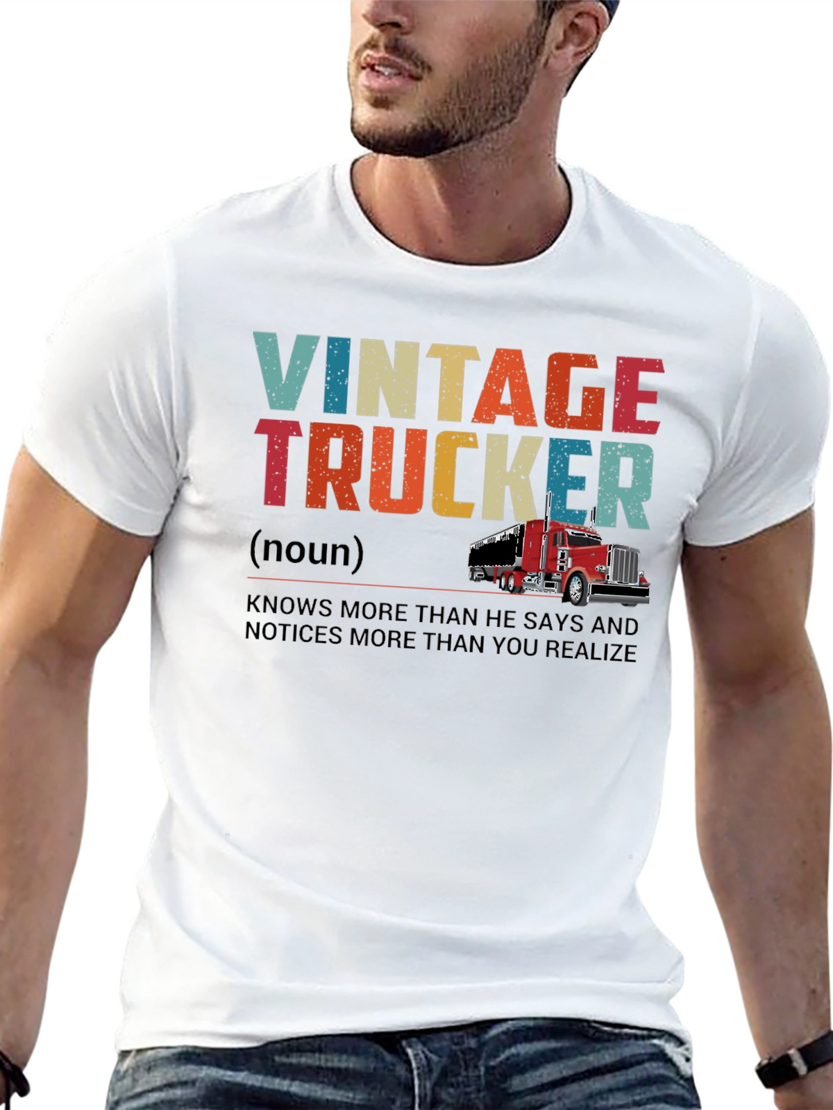 Vintage Trucker Graphic T-Shirt - Classic Trucker Style