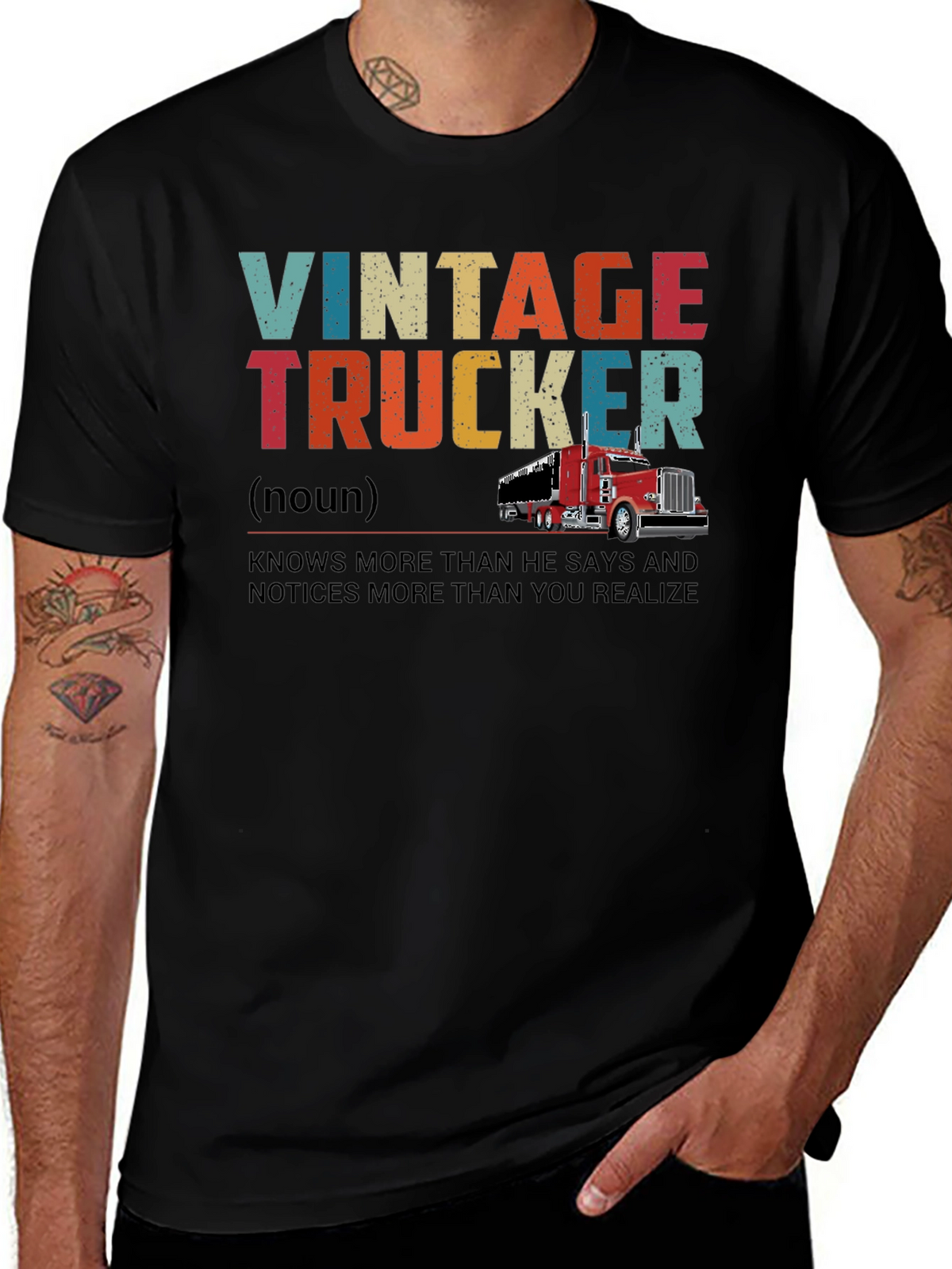 Vintage Trucker Graphic T-Shirt - Classic Trucker Style
