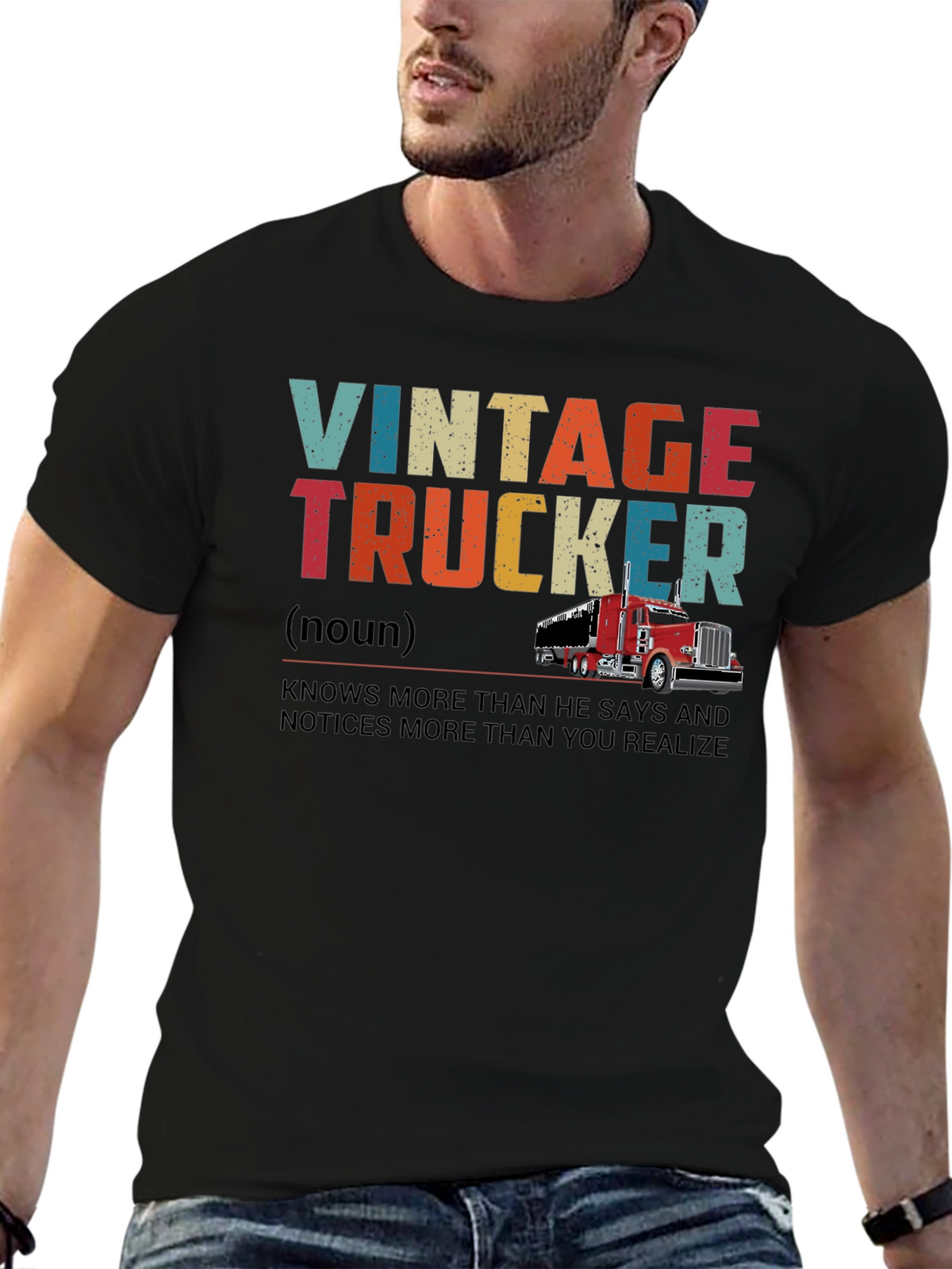 Vintage Trucker Graphic T-Shirt - Classic Trucker Style