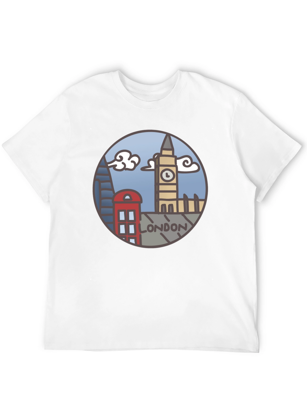 London Skyline Graphic Tee - Black Cotton T-Shirt