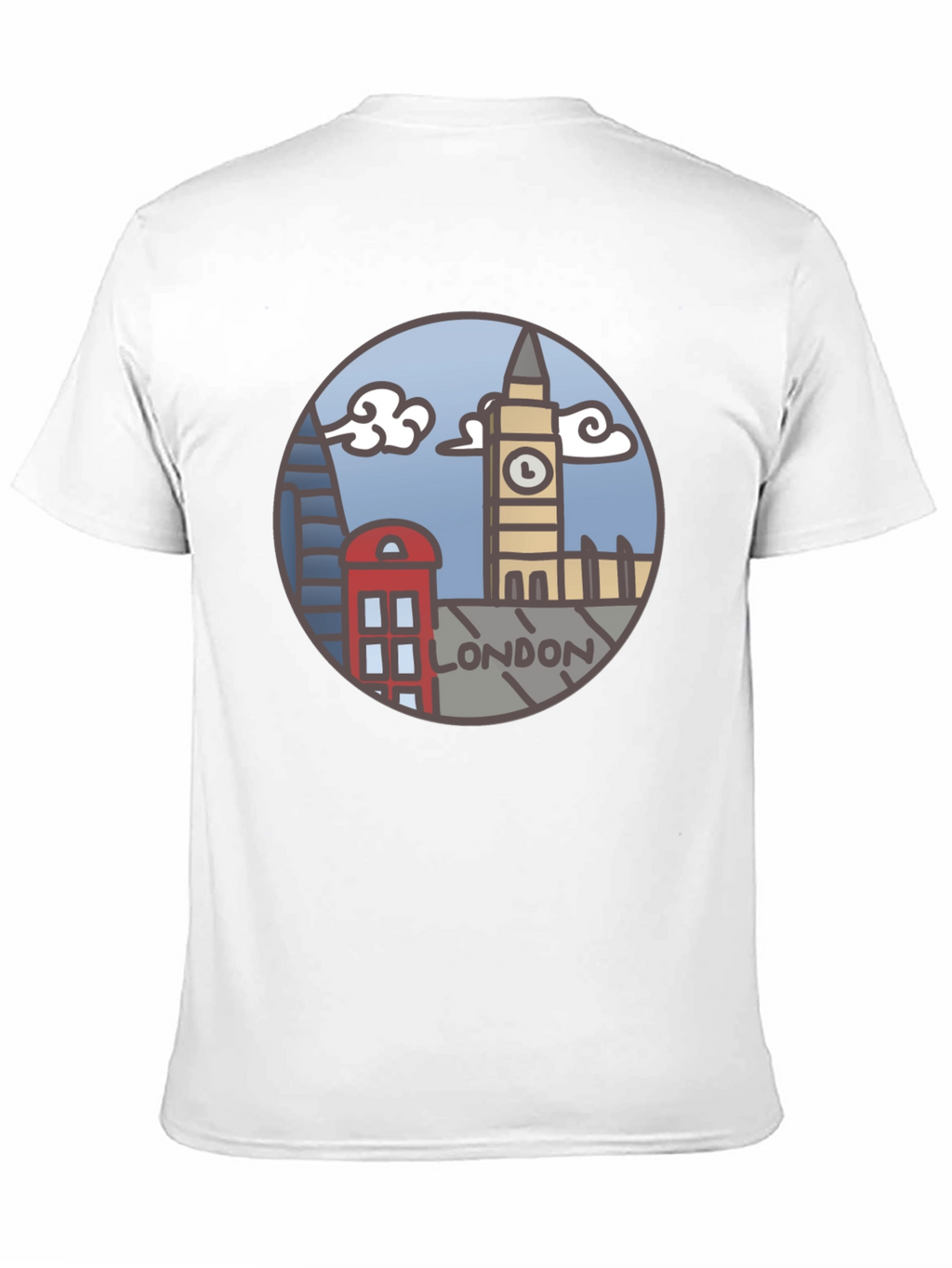 London Skyline Graphic Tee - Black Cotton T-Shirt