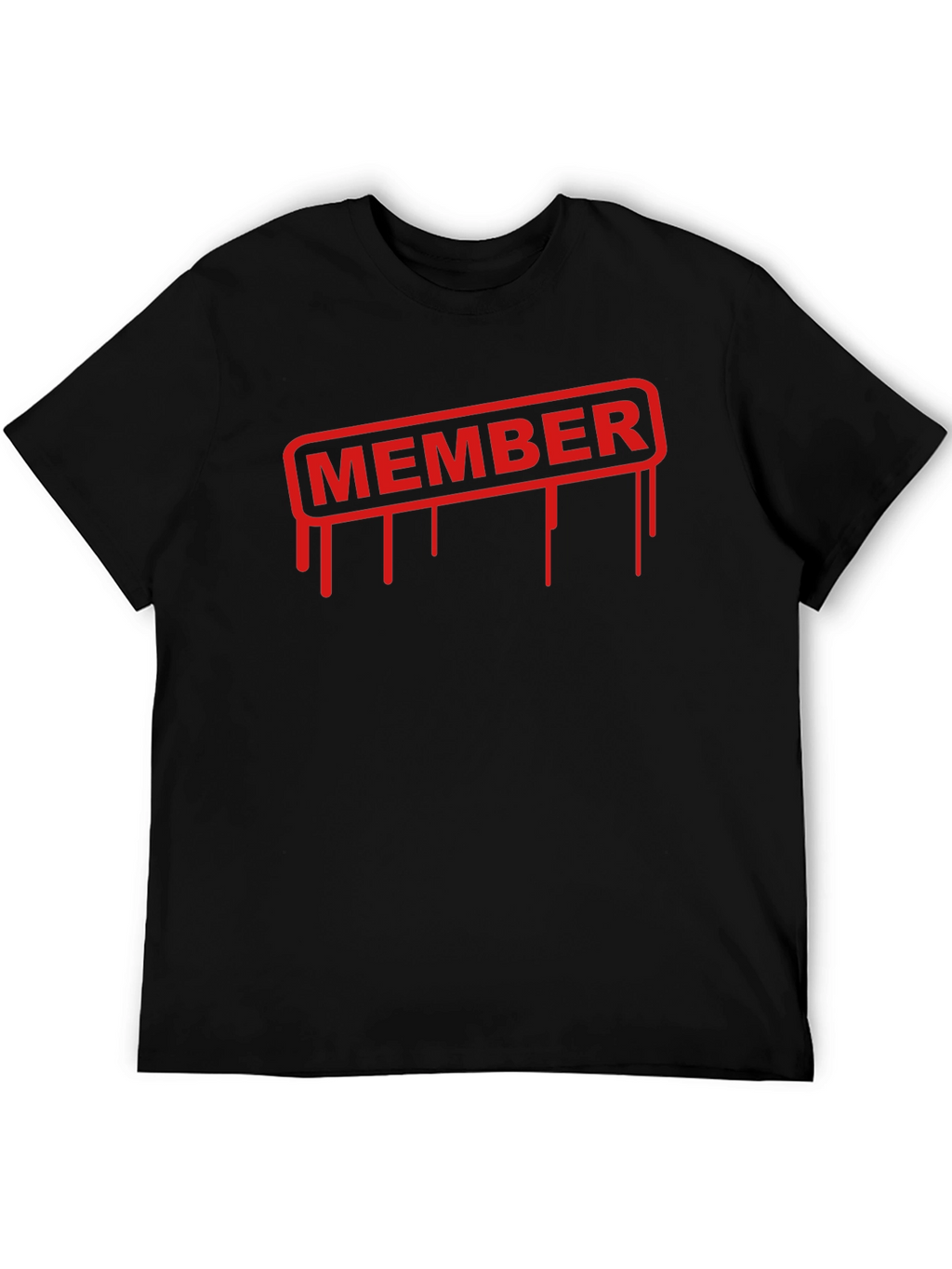 Member Dripping Text Black T-Shirt